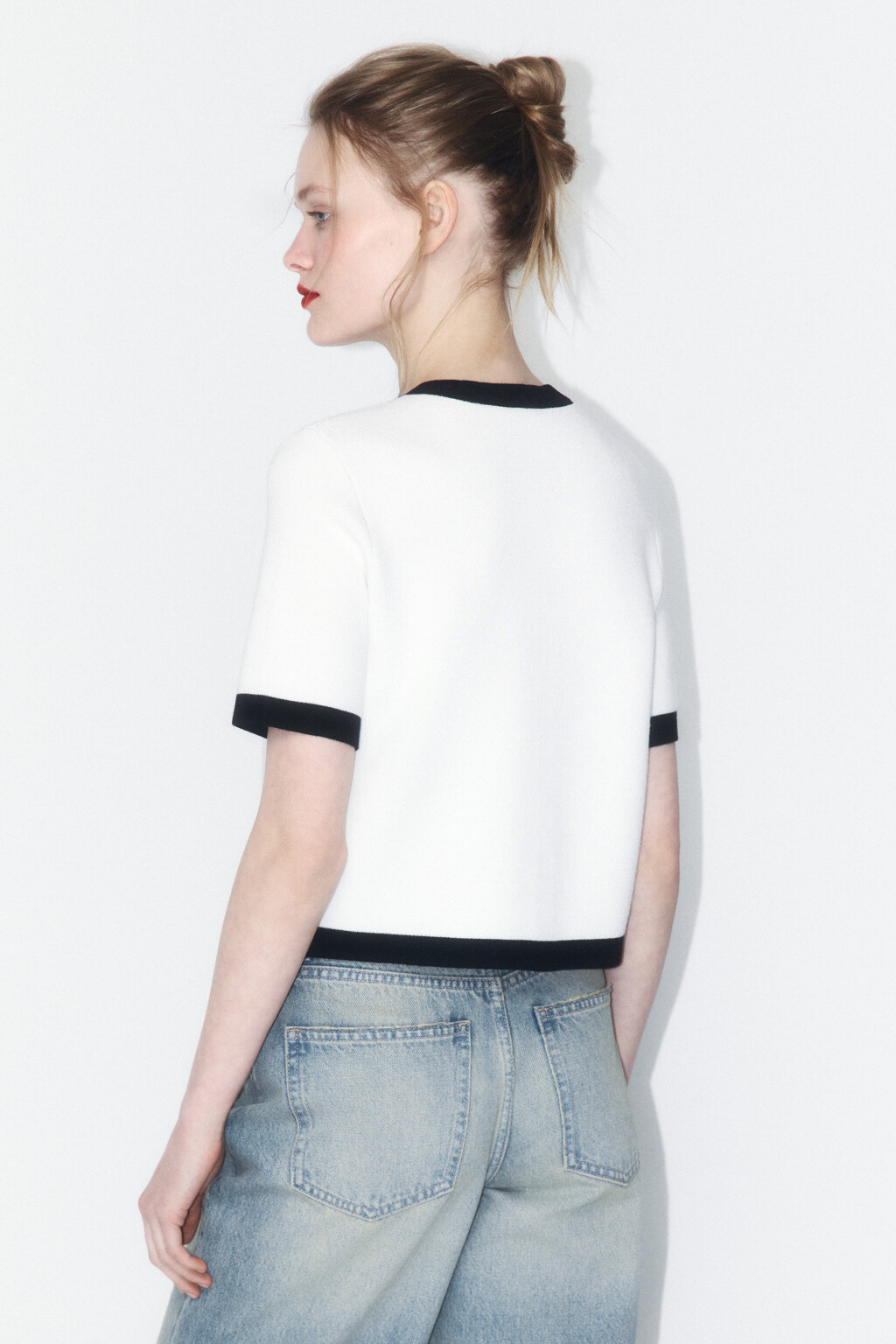 Кардиган на пуговицах с короткими рукавами - цвет молочный - 3