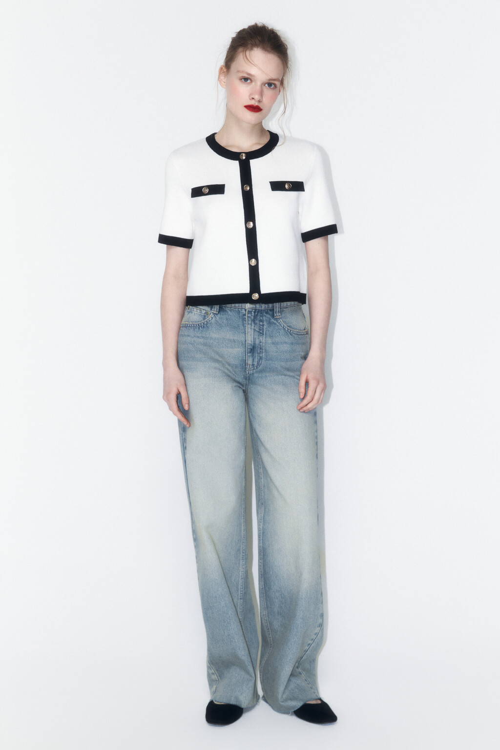 Кардиган на пуговицах с короткими рукавами - цвет молочный - 4