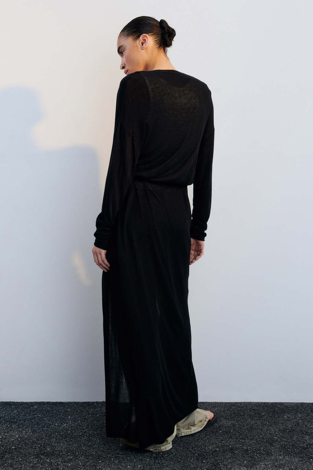 Кардиган макси из тонкой вискозы - цвет черный - 5