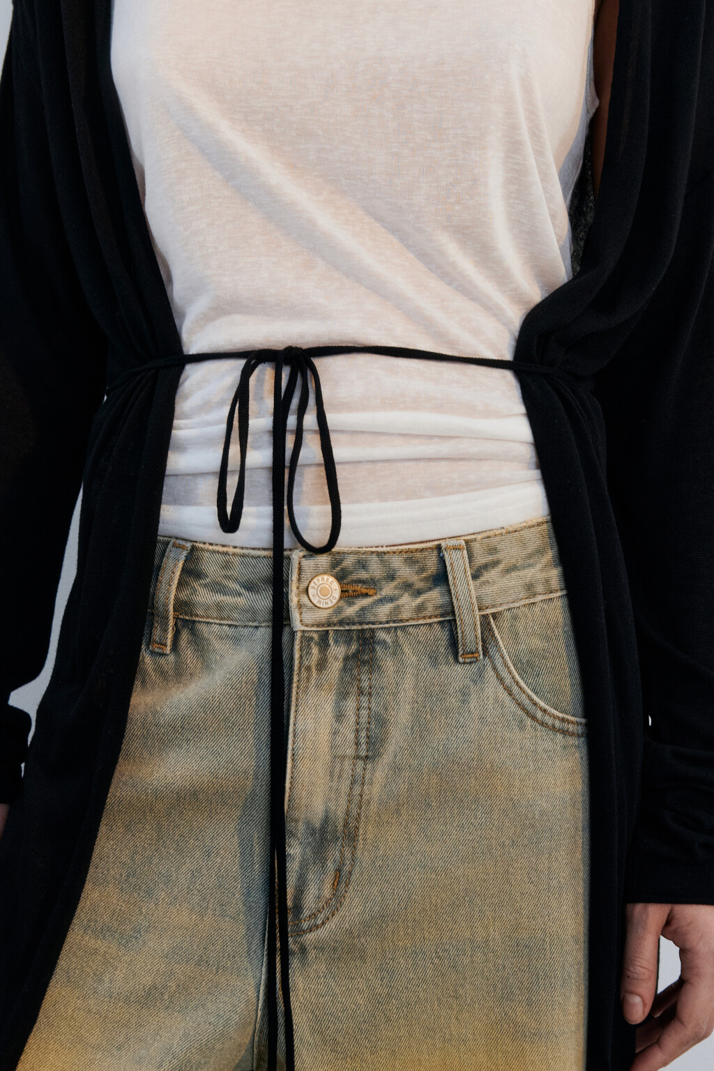 Кардиган макси из тонкой вискозы - цвет черный - 6