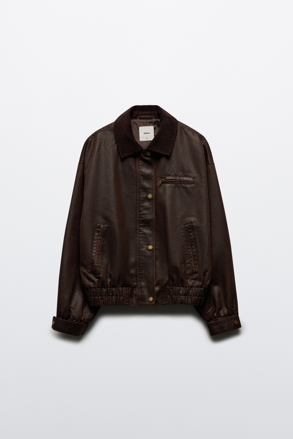 Куртка-бомбер с вельветовым воротником - цвет бежевый - 9