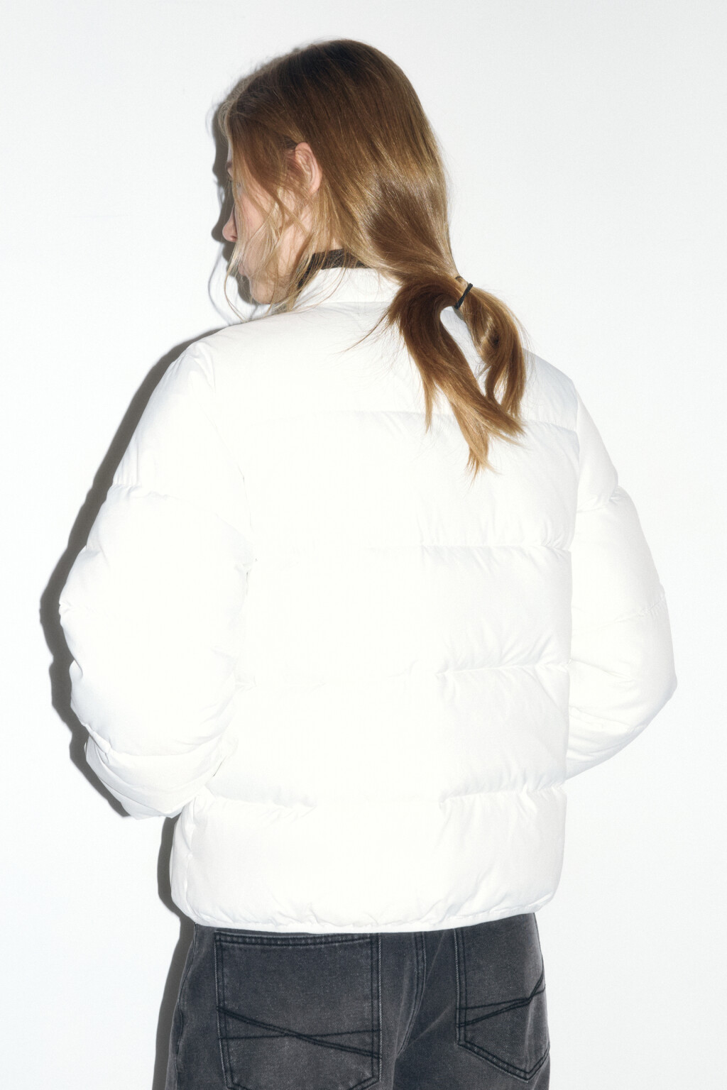 Куртка-бомбер стеганая на утеплителе - цвет белый - 3