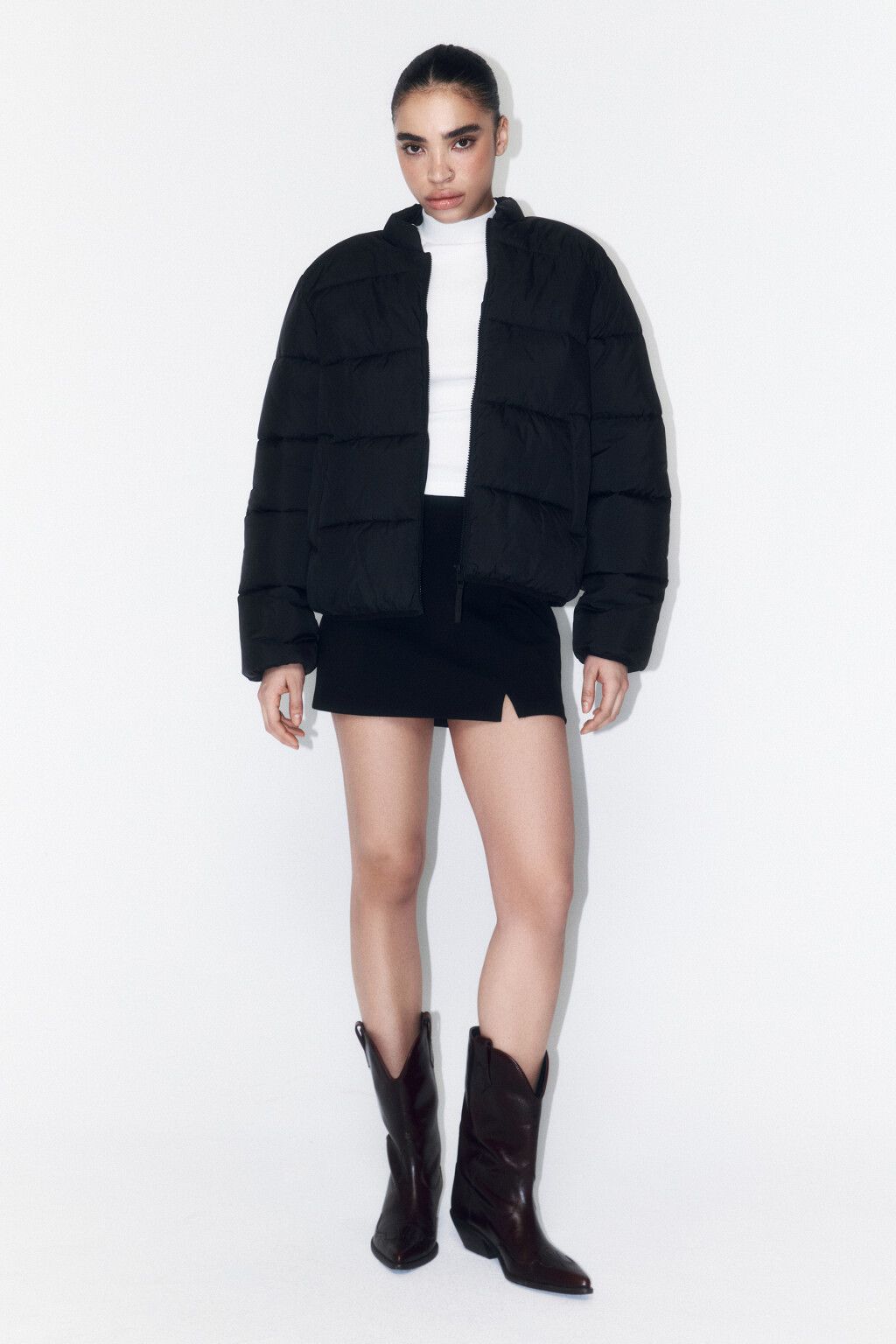 Куртка-бомбер стеганая на утеплителе - цвет черный - 4