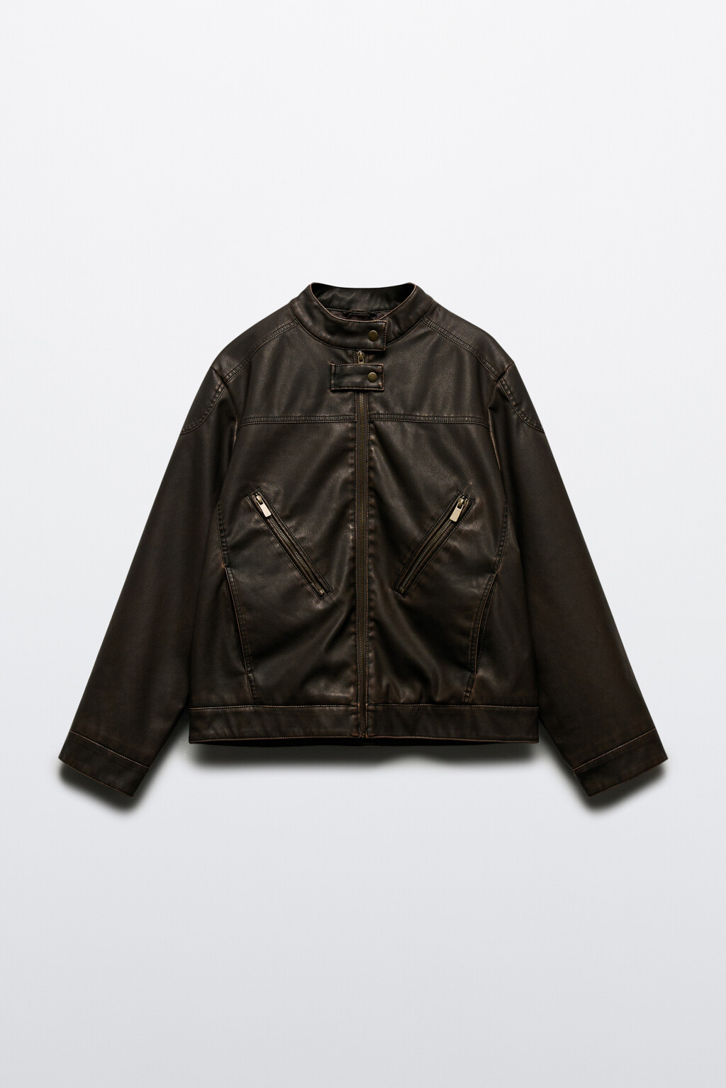 Куртка из искусственной кожи в байкерском стиле - цвет коричневый - 8