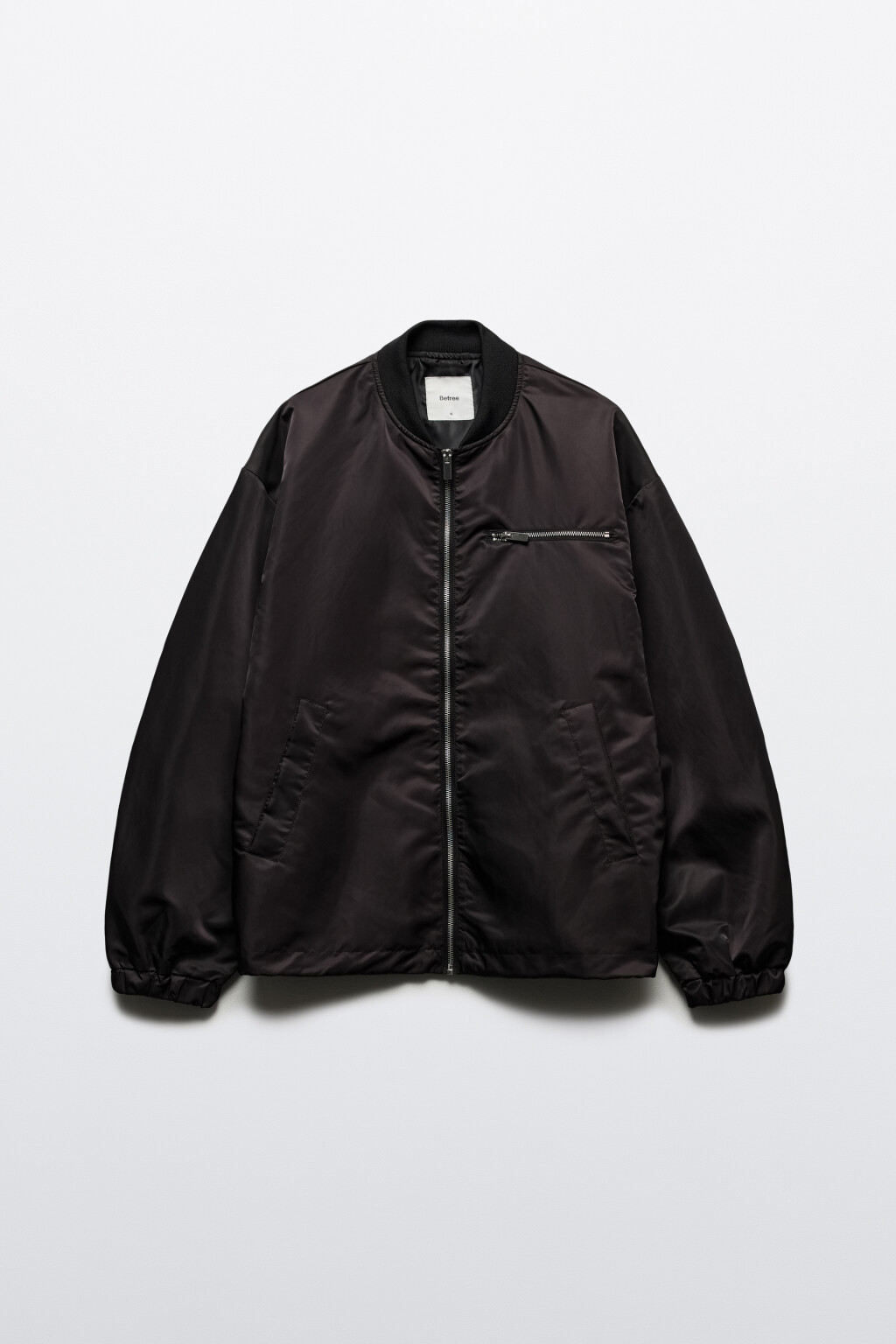 Куртка-бомбер из плащевой ткани - цвет черный - 8