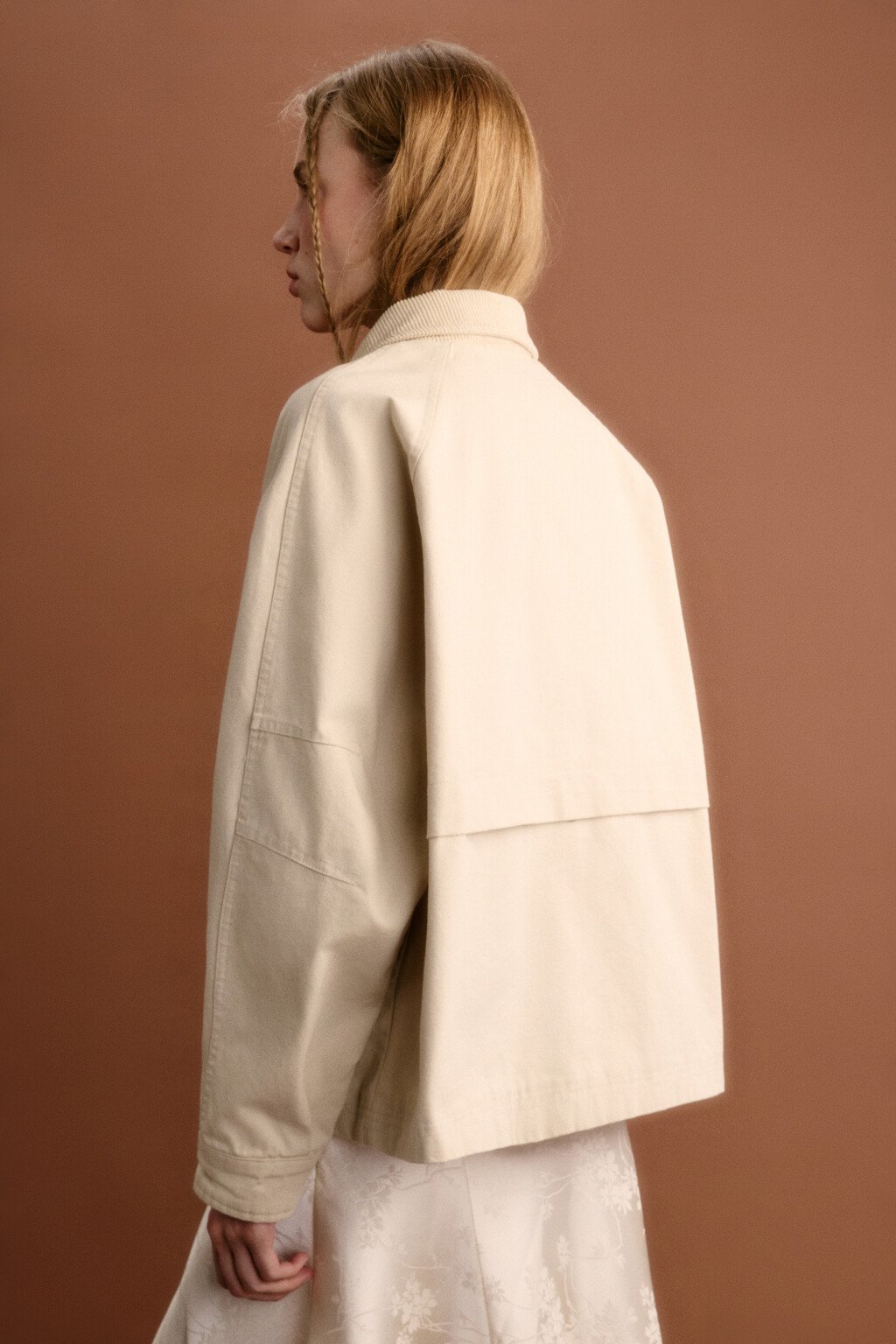 Куртка-рубашка с вельветовым воротником - цвет бежевый - 5