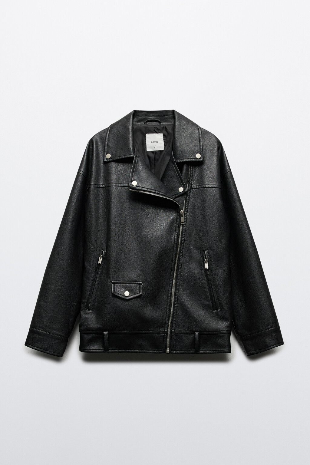 Куртка-косуха oversize из искусственной кожи - цвет черный - 9