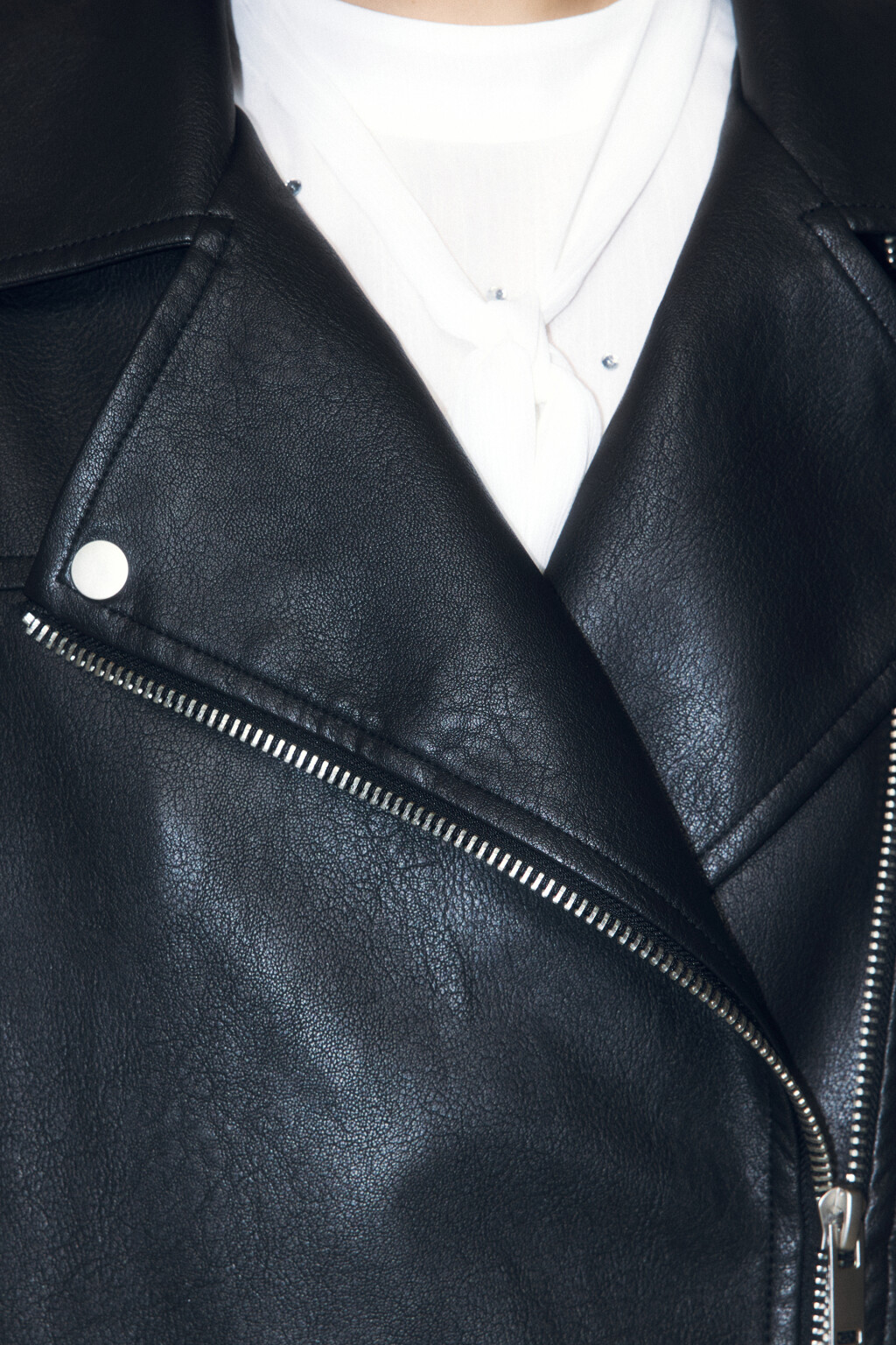 Куртка-косуха oversize из искусственной кожи - цвет черный - 5