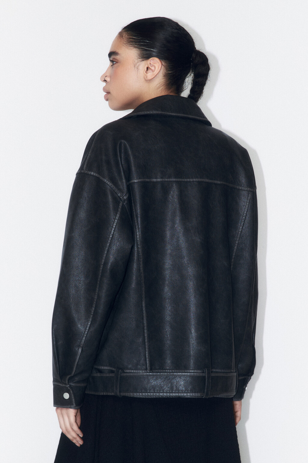 Куртка-косуха oversize с вареным эффектом - цвет серый - 4