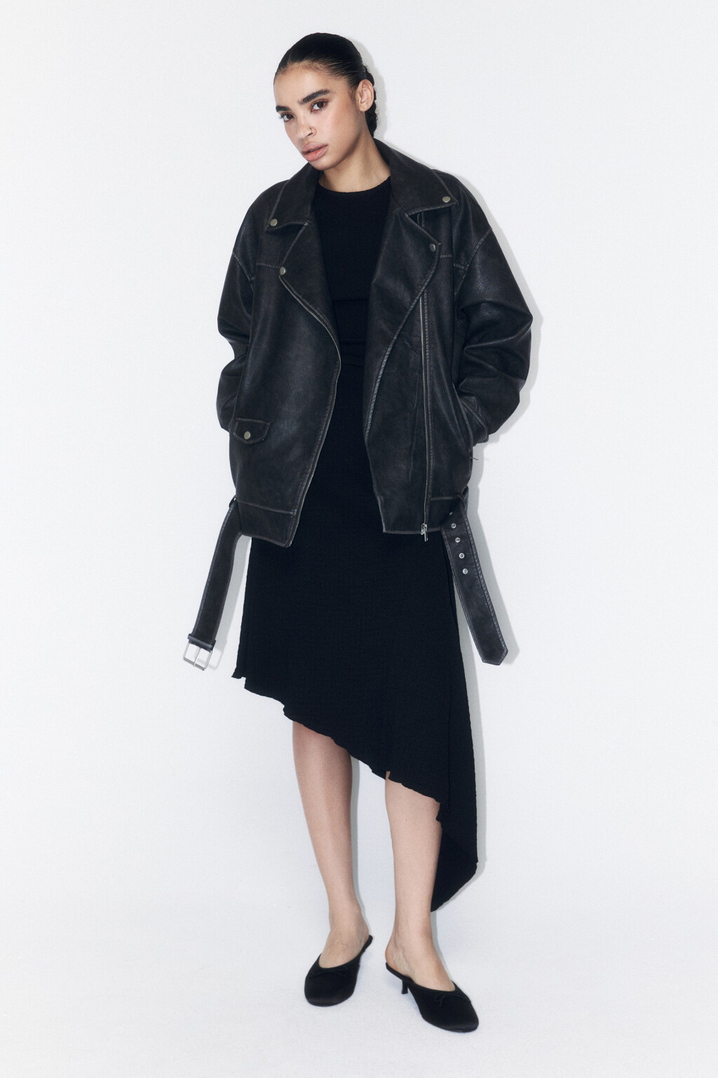 Куртка-косуха oversize с вареным эффектом - цвет серый - 5