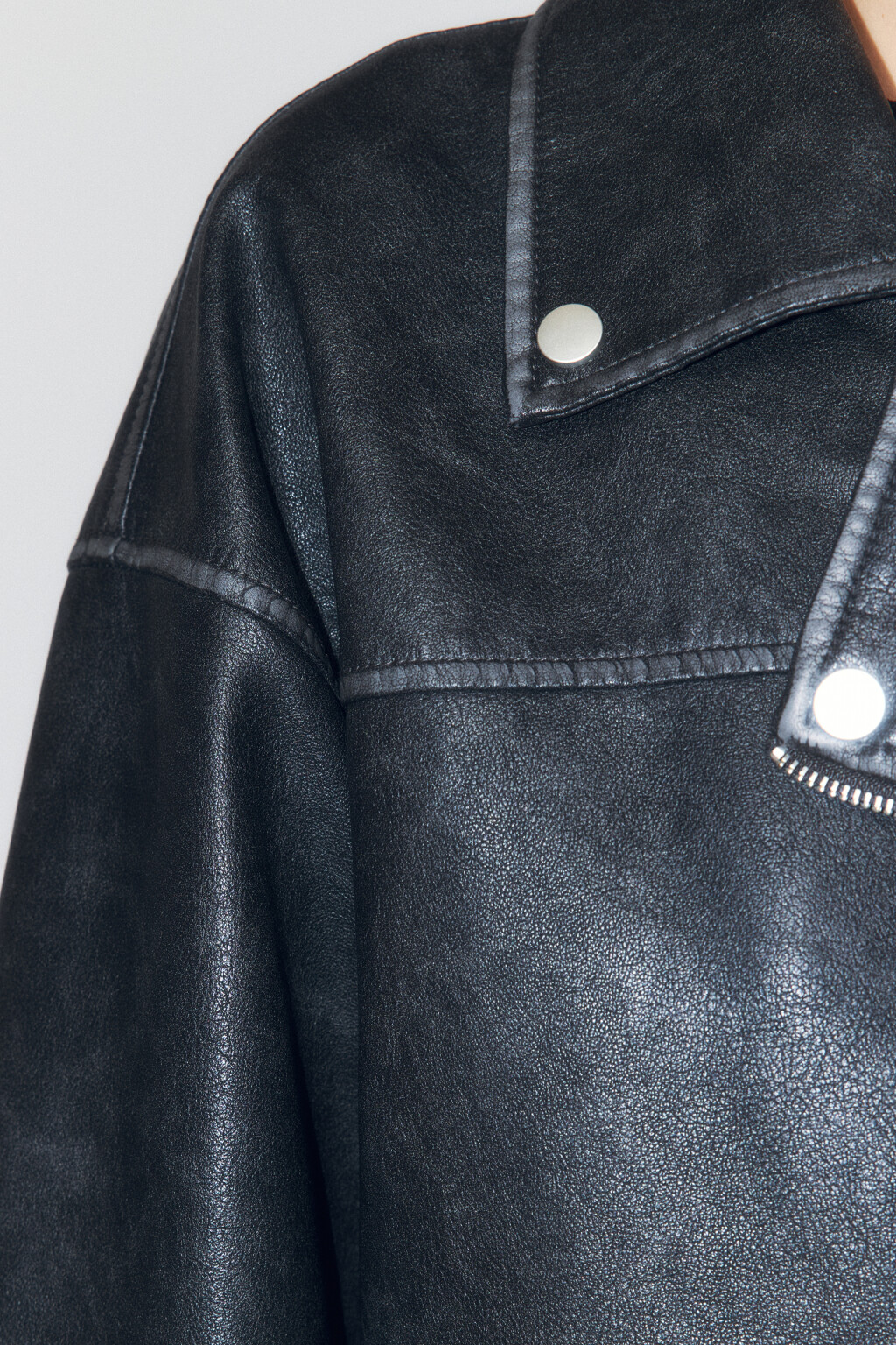 Куртка-косуха oversize с вареным эффектом - цвет серый - 7