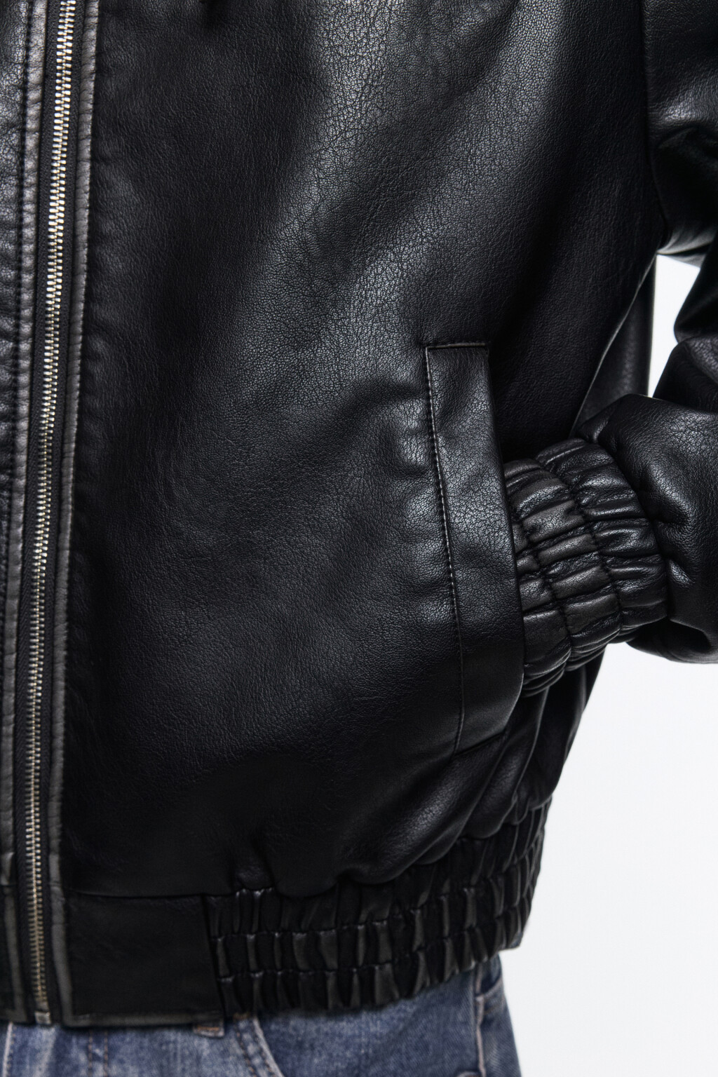 Куртка-бомбер с состаренным эффектом - цвет черный - 7