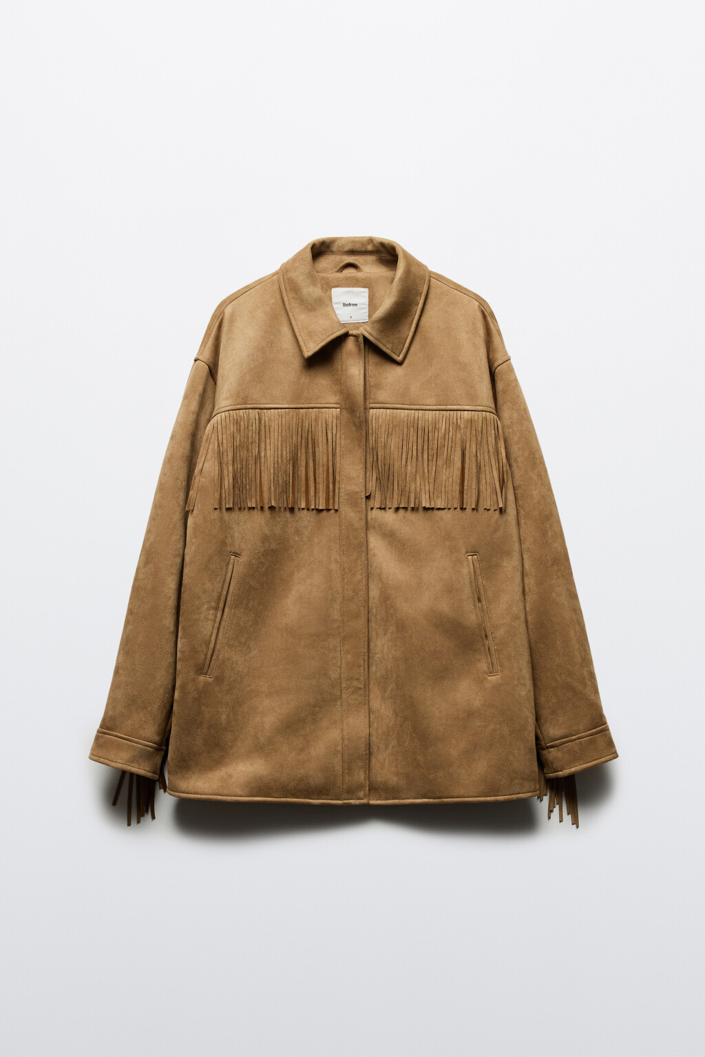 Куртка-рубашка ковбойская с бахромой - цвет бежевый - 9