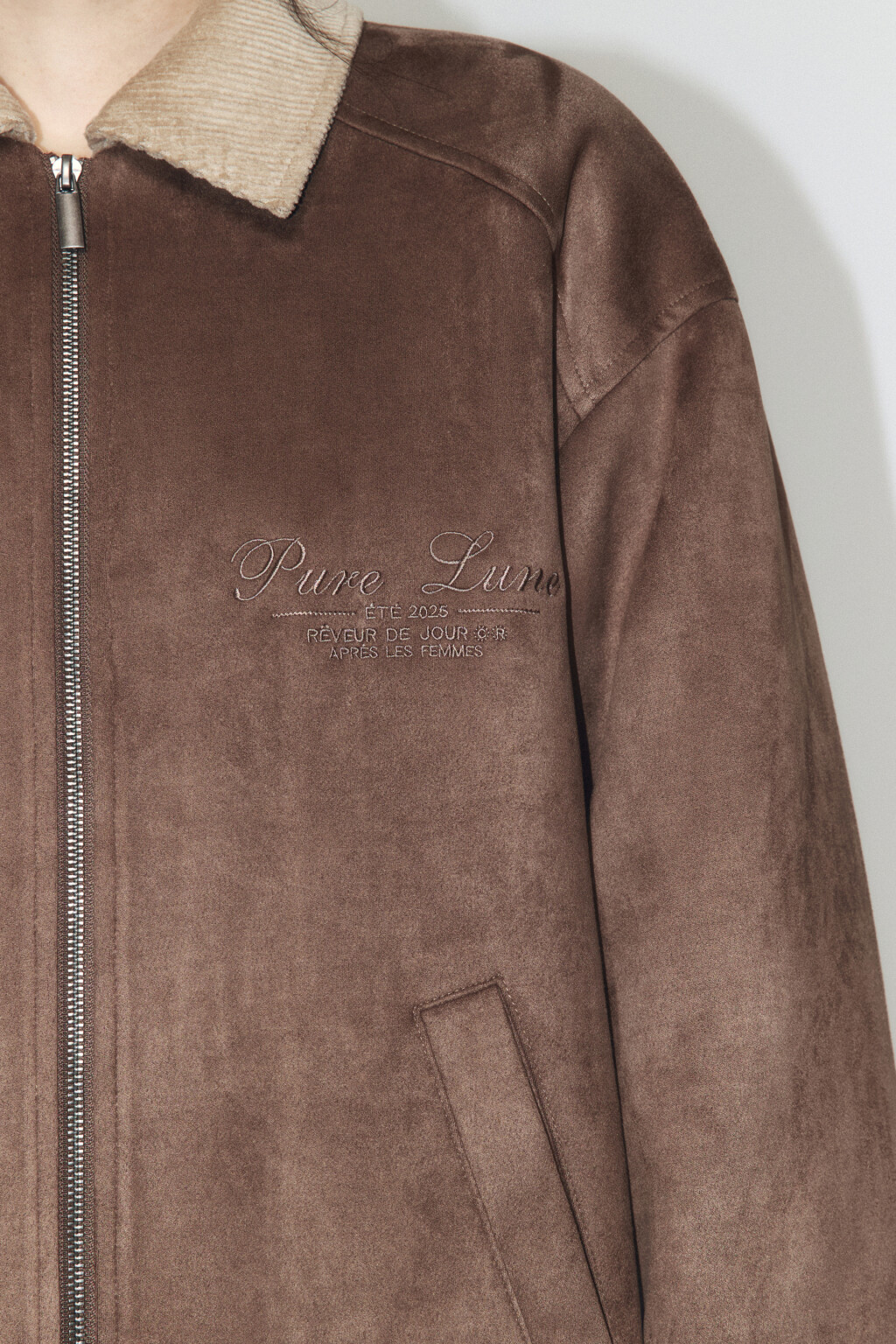 Куртка из искусственной замши на утеплителе - цвет коричневый - 5