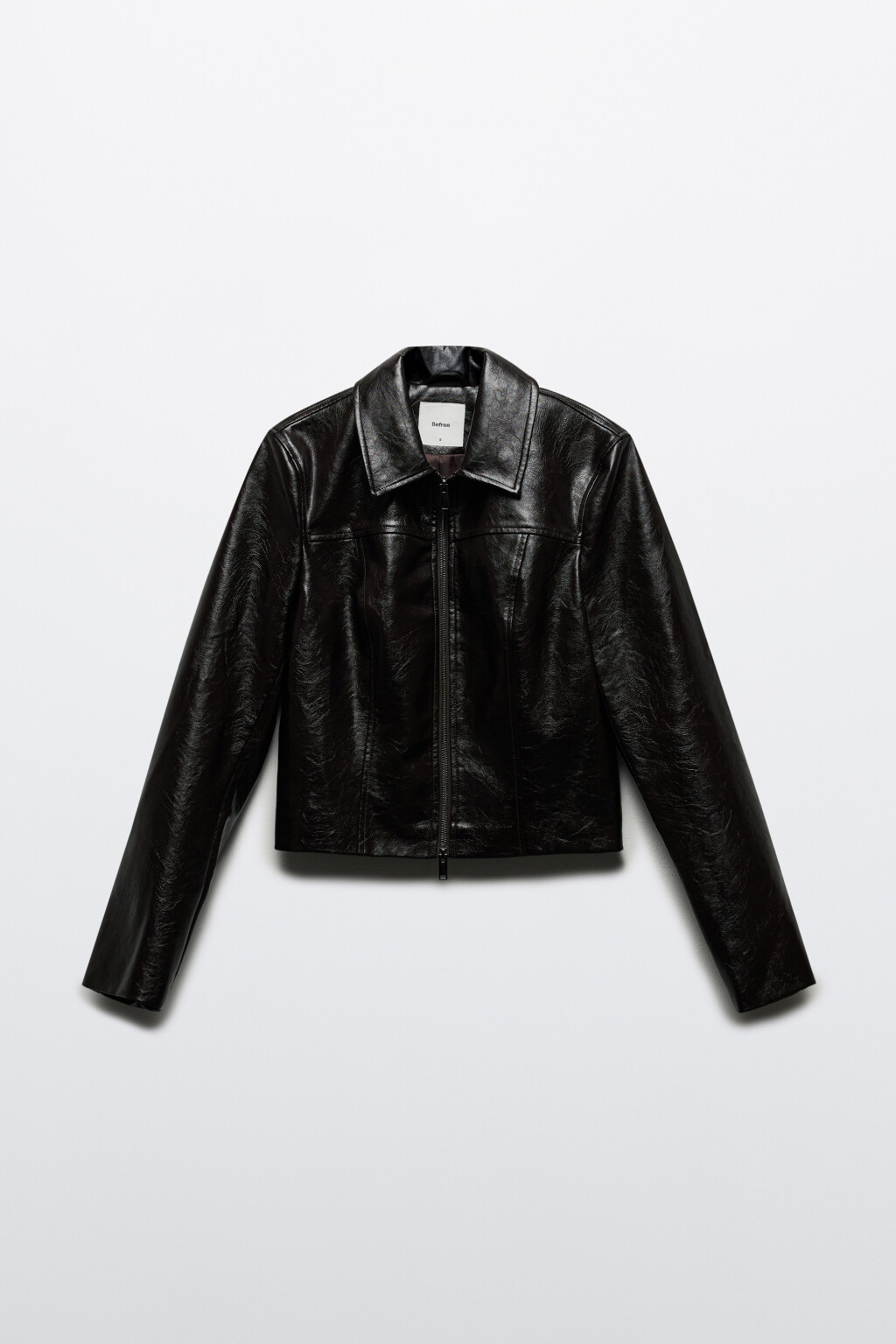 Куртка приталенная лаковая - цвет коричневый - 9