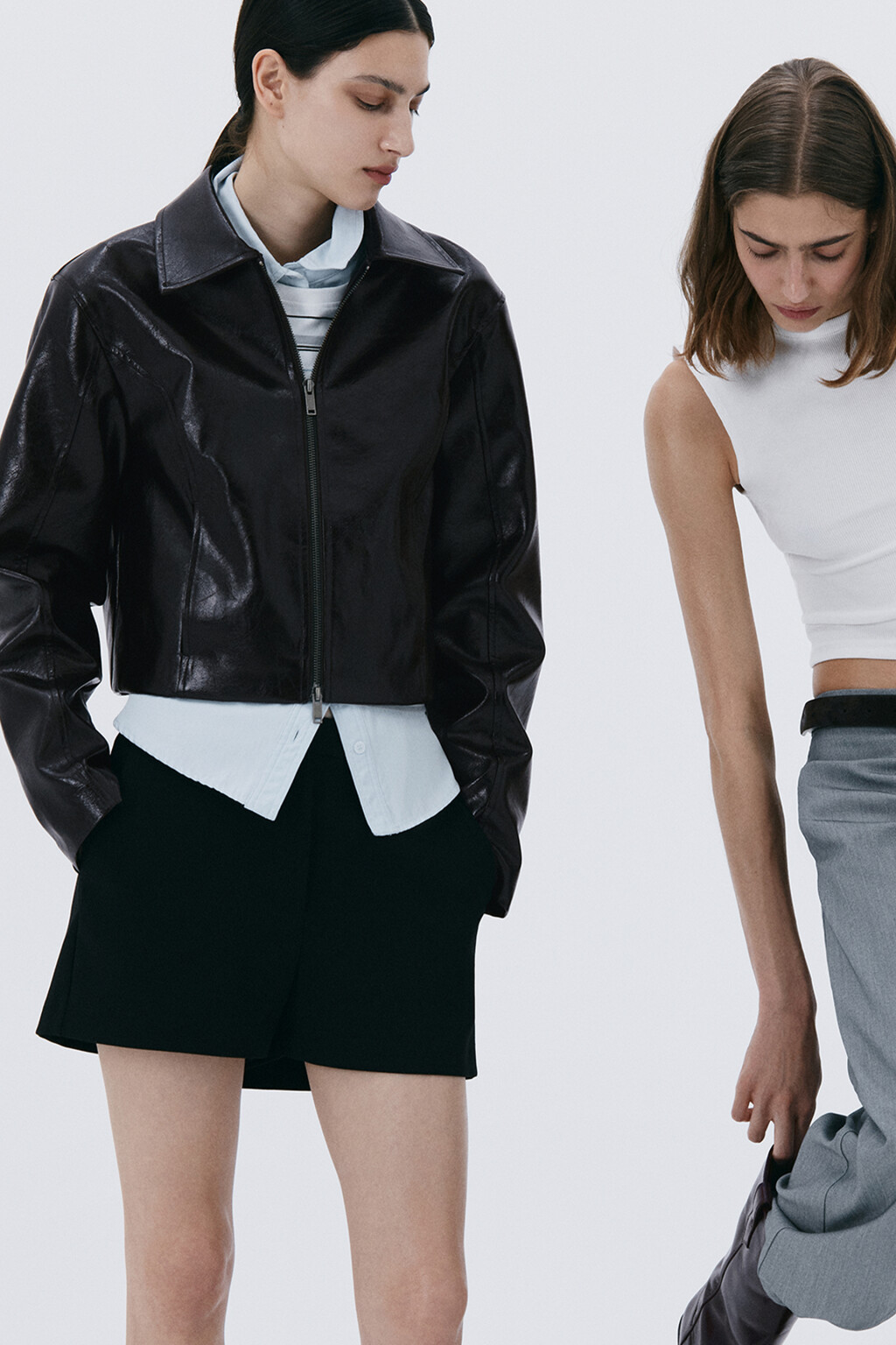 Куртка приталенная лаковая - цвет коричневый - 10