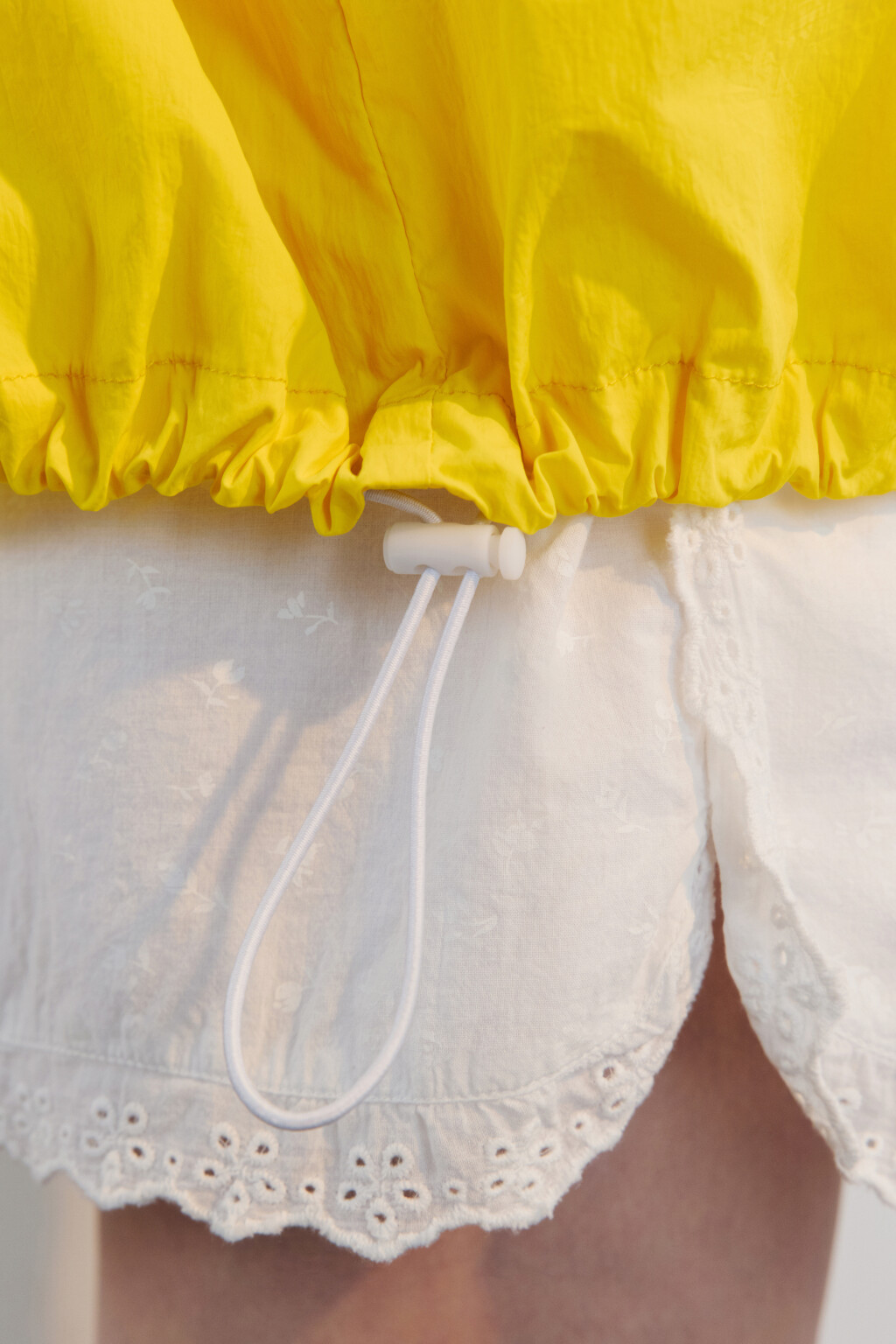 Куртка-ветровка oversize с капюшоном - цвет желтый - 8