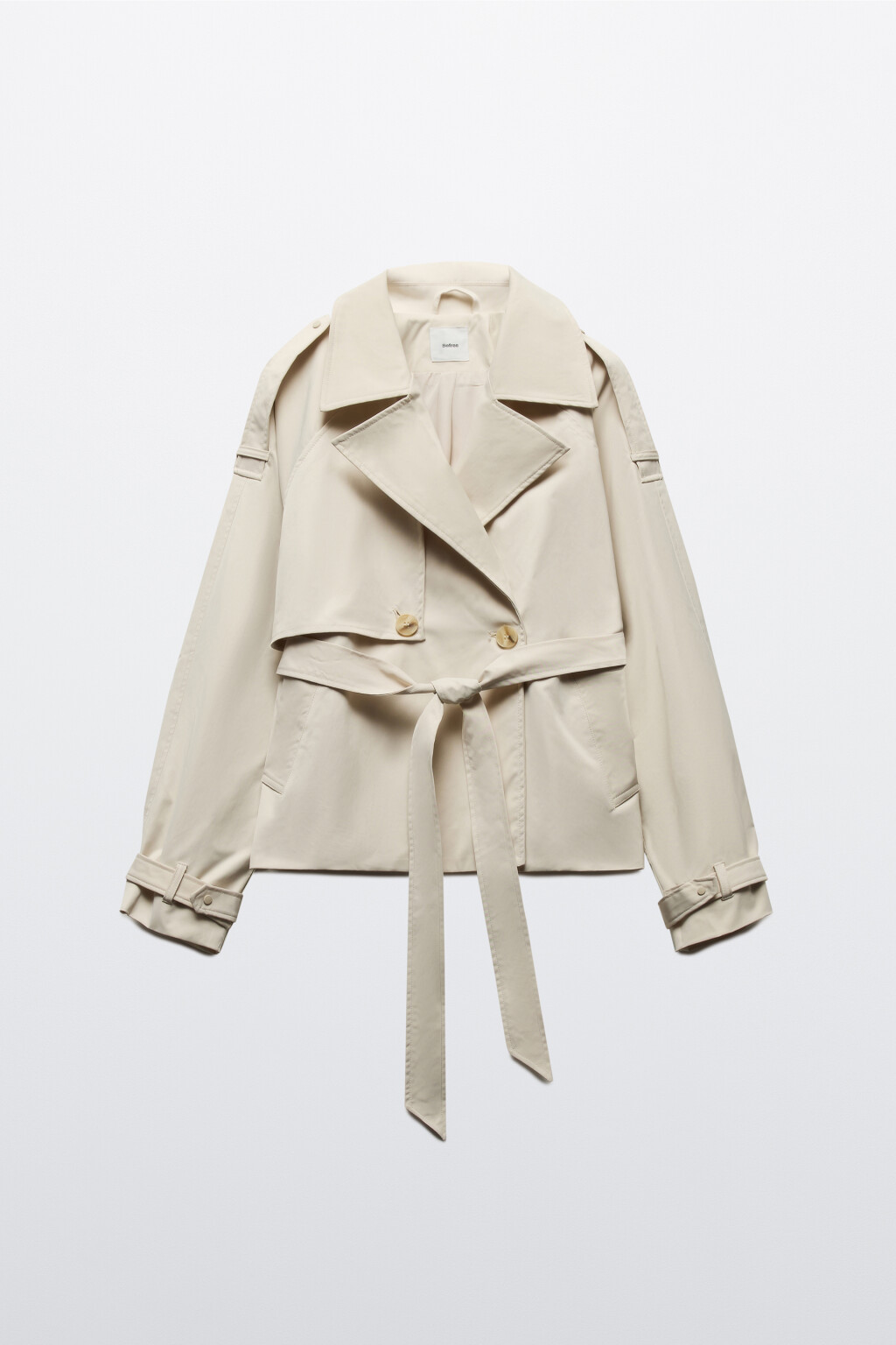 Куртка-тренч короткая с поясом - цвет бежевый - 9