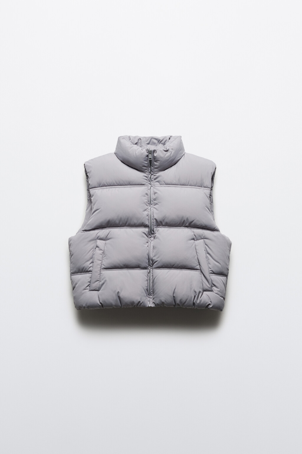 Жилет стеганый укороченный на утеплителе - цвет серый - 9