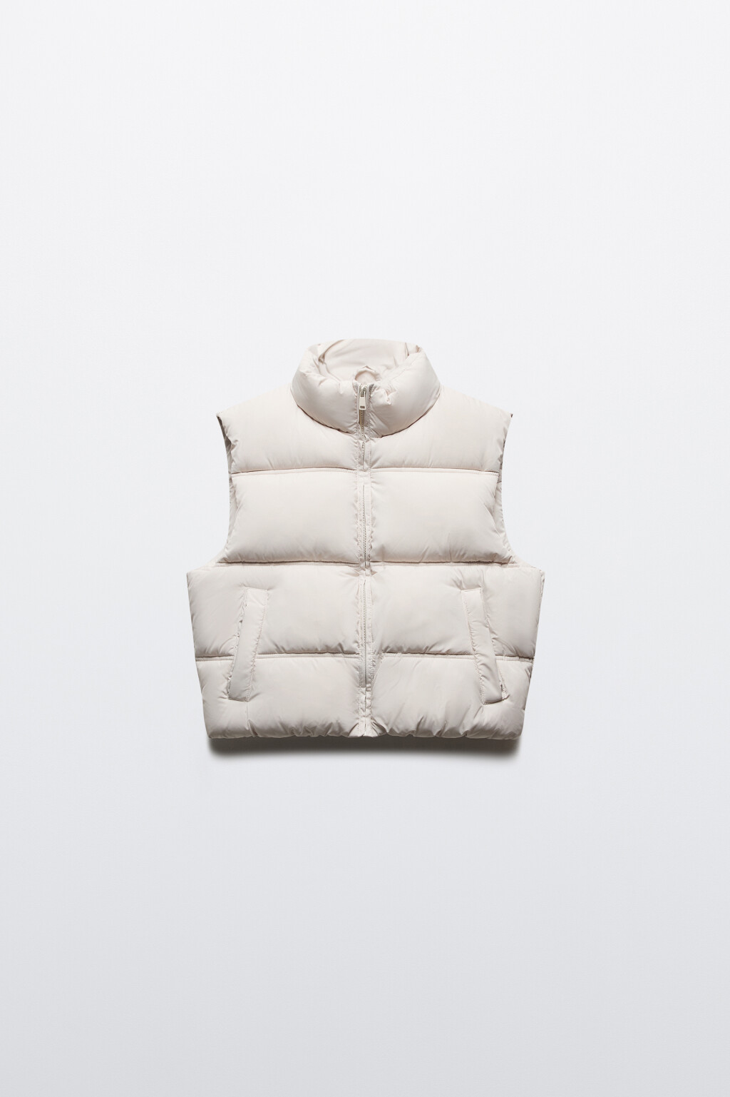 Жилет стеганый укороченный на утеплителе - цвет молочный - 7