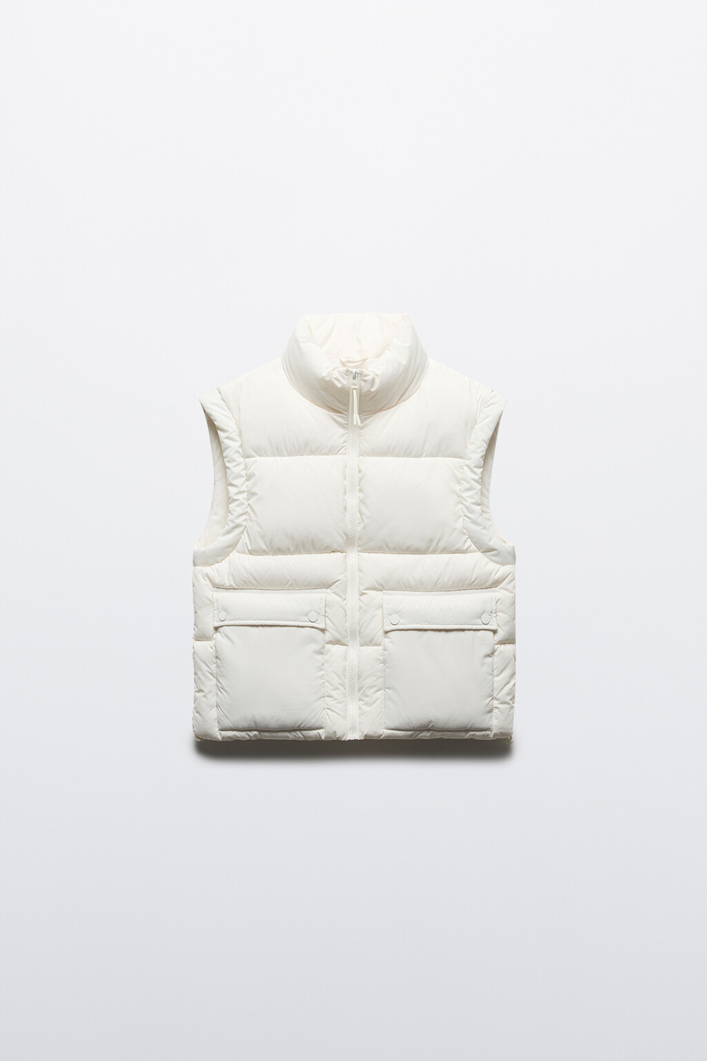 Жилет стеганый с накладными карманами - цвет молочный - 8