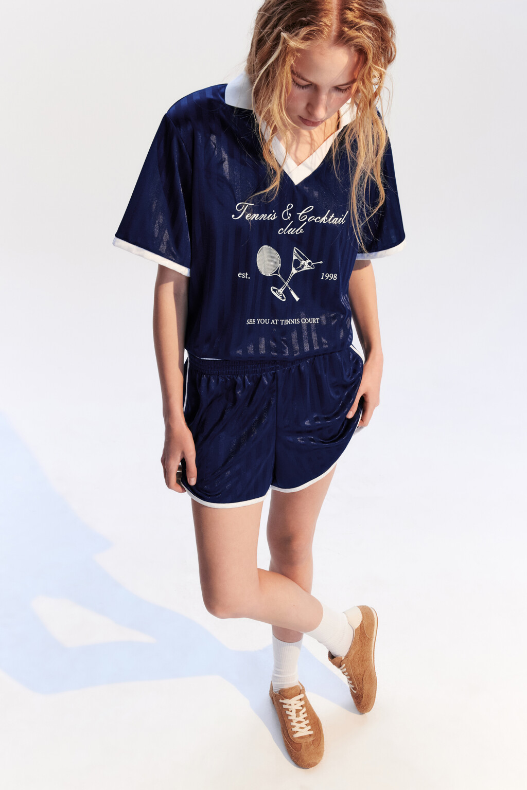 Шорты спортивные атласные - цвет синий - 1