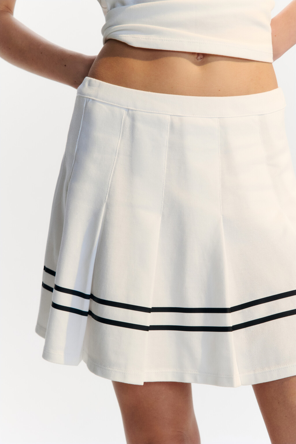 Юбка теннисная в крупную складку - цвет ванильный - 5