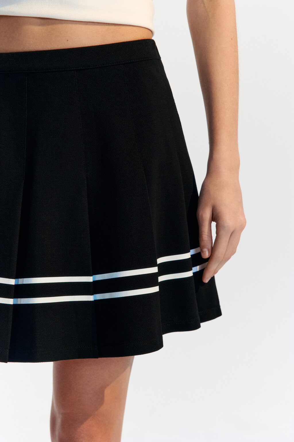 Юбка теннисная в крупную складку - цвет черный - 6