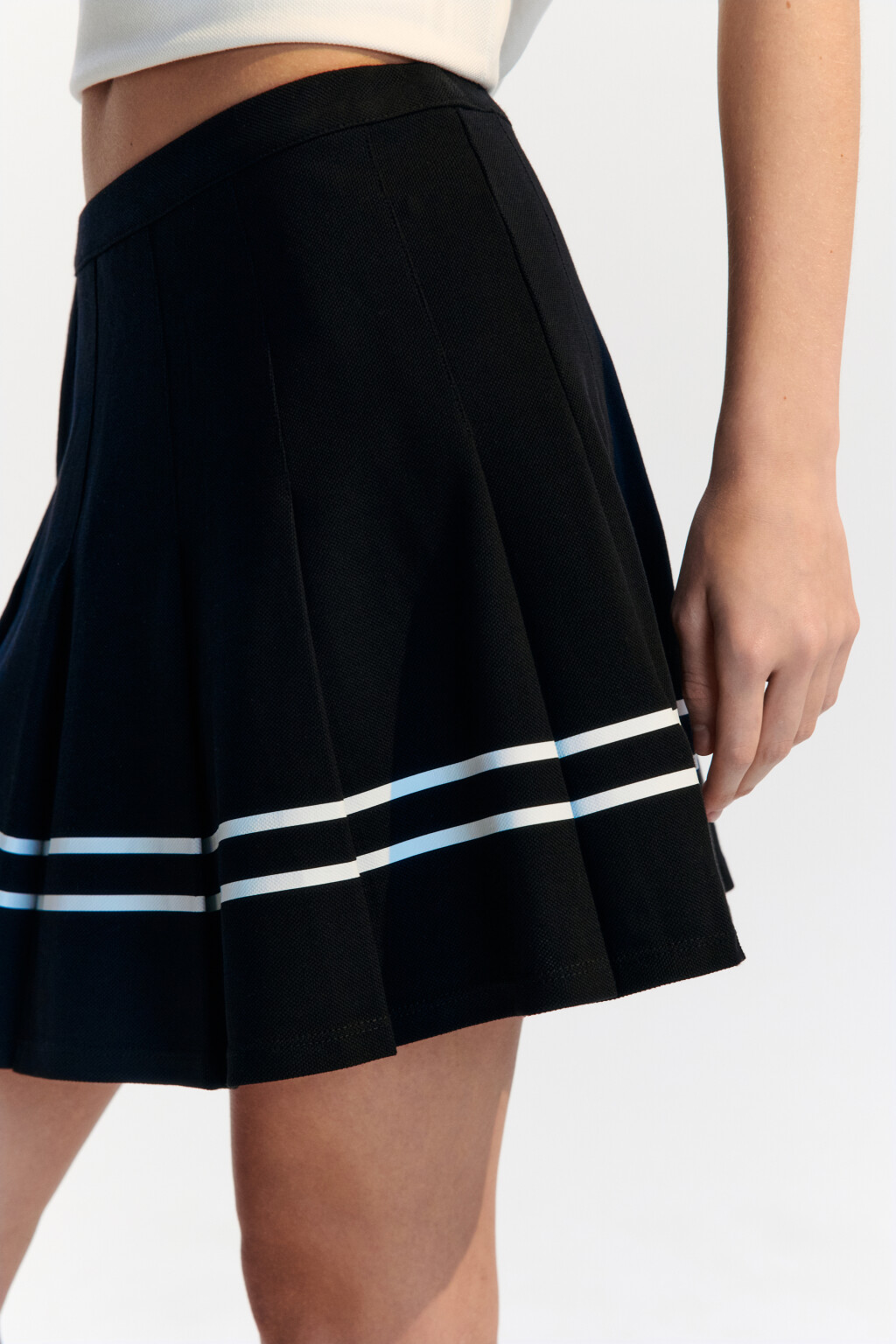 Юбка теннисная в крупную складку - цвет черный - 7