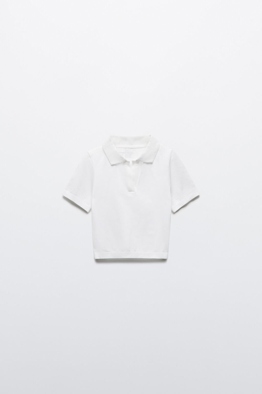 Футболка-поло спортивная в рубчик - цвет ванильный - 7