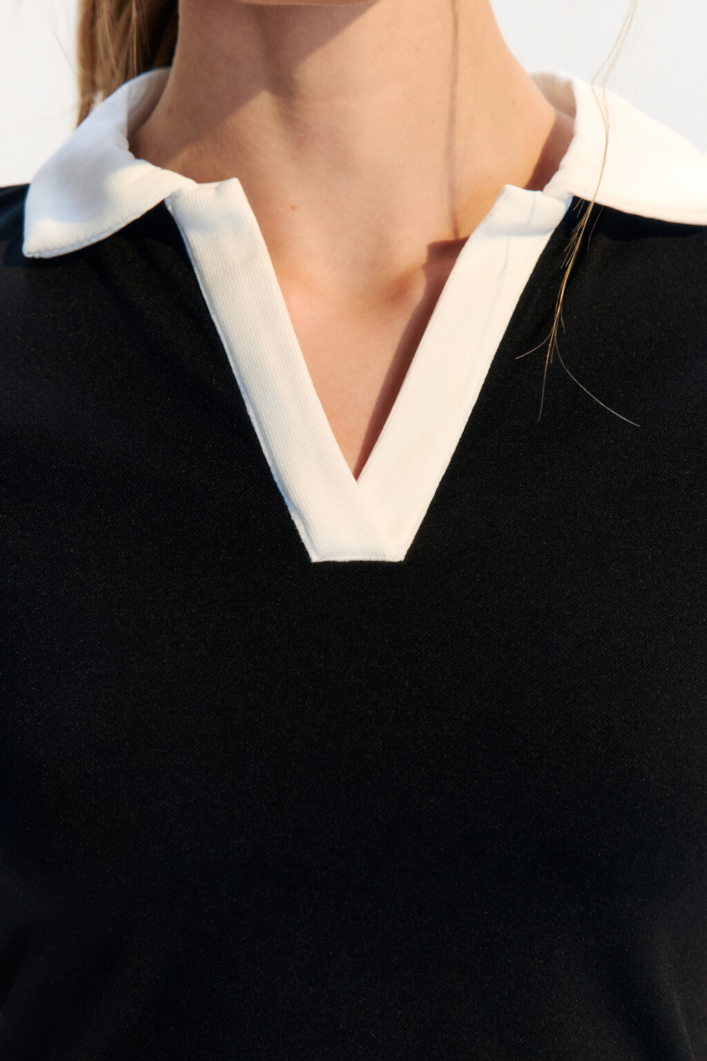 Футболка-поло спортивная в рубчик - цвет черный - 5