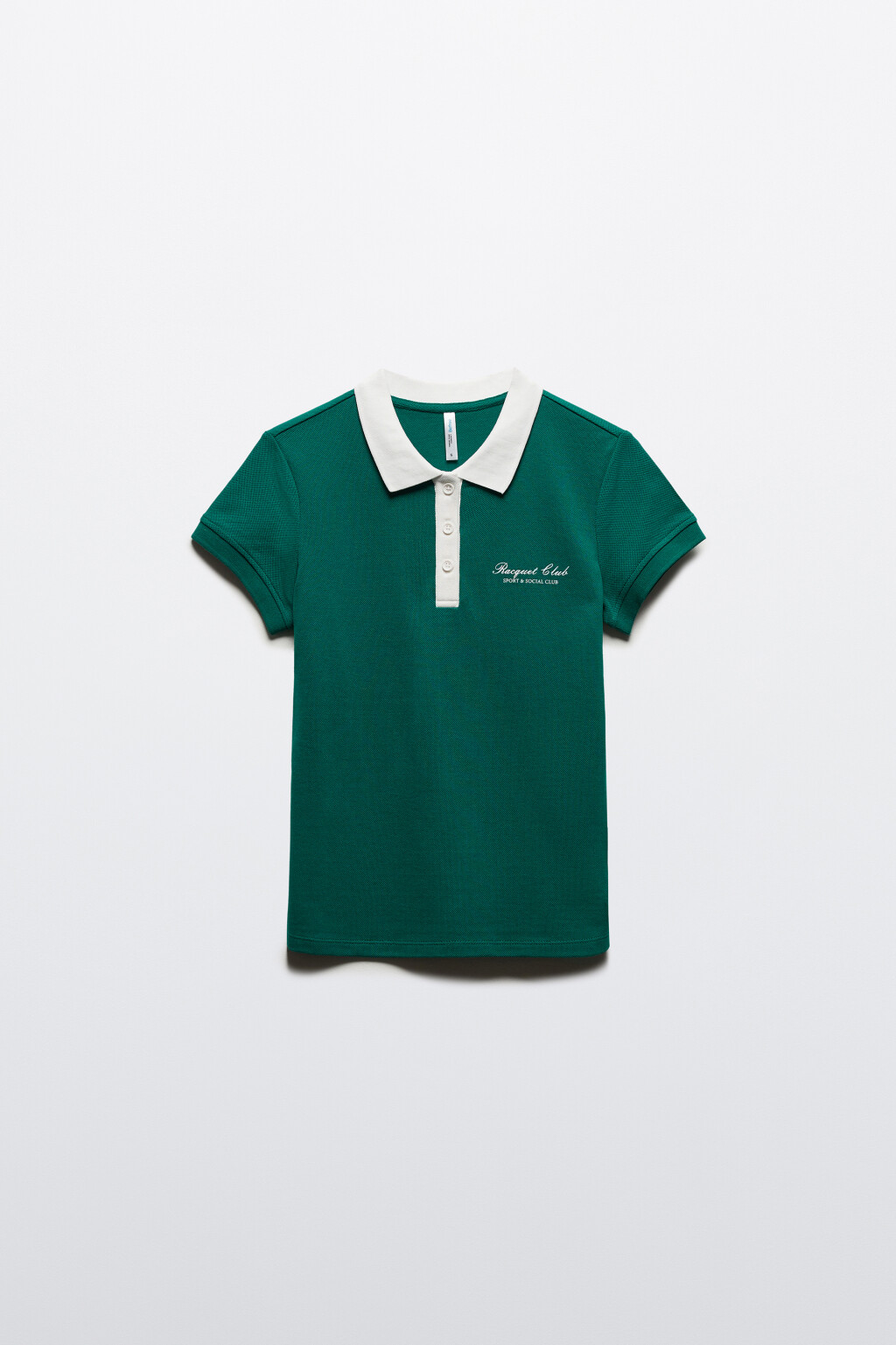 Футболка-поло спортивная с надписью - цвет зеленый - 7