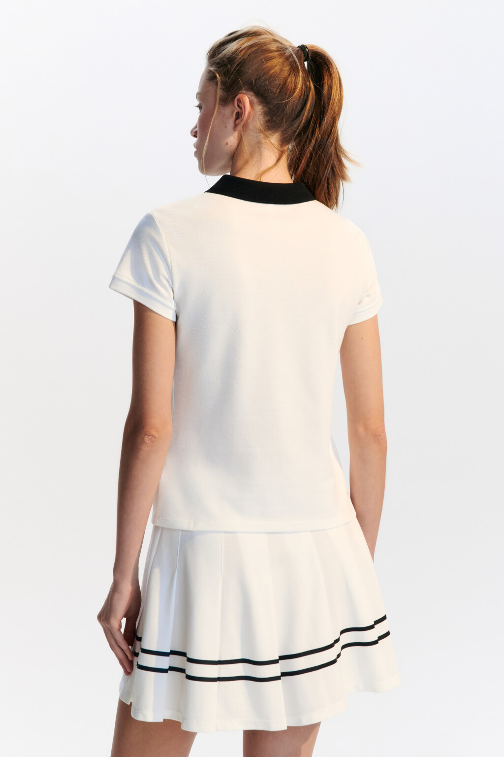 Футболка-поло спортивная с надписью - цвет ванильный - 3