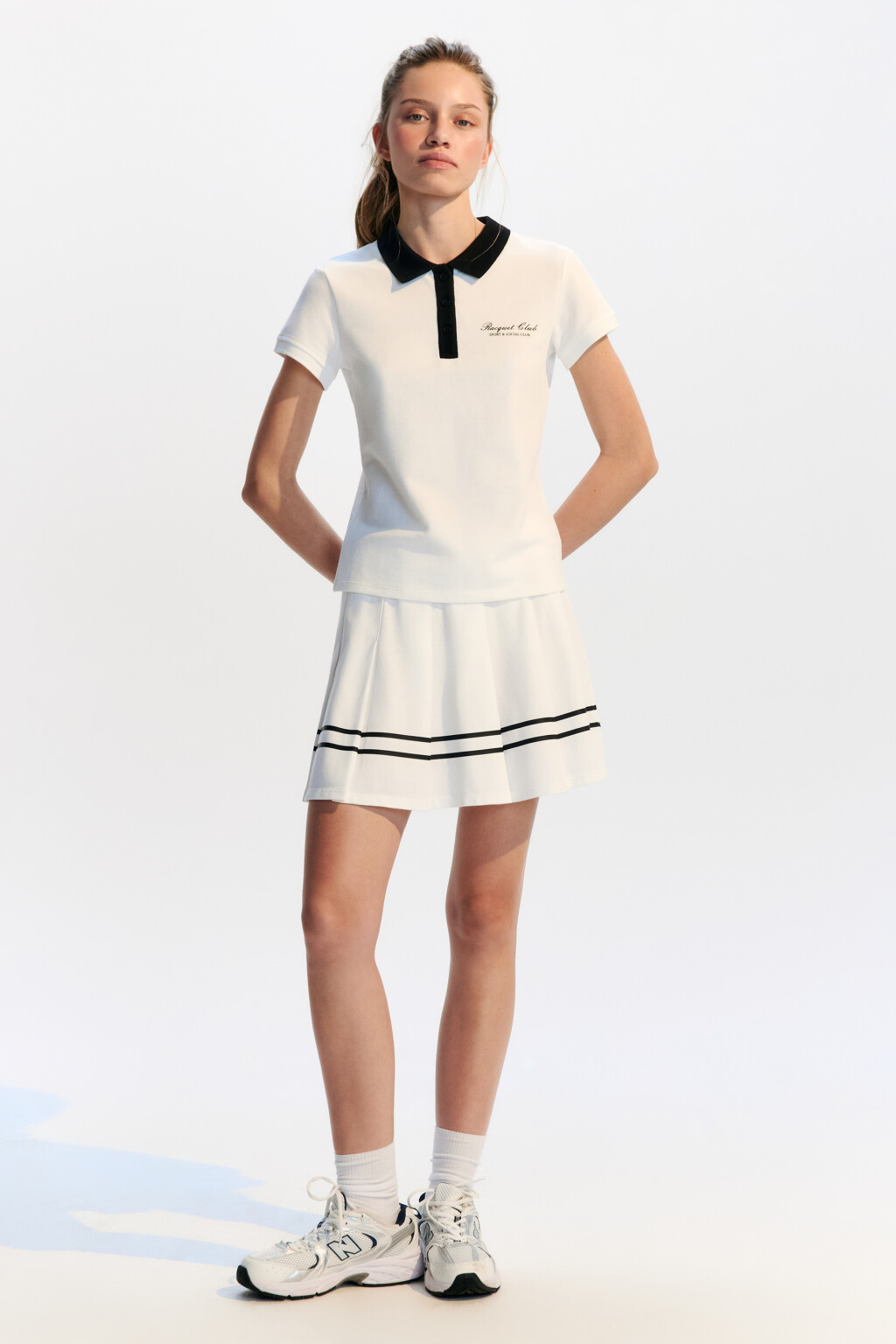 Футболка-поло спортивная с надписью - цвет ванильный - 4