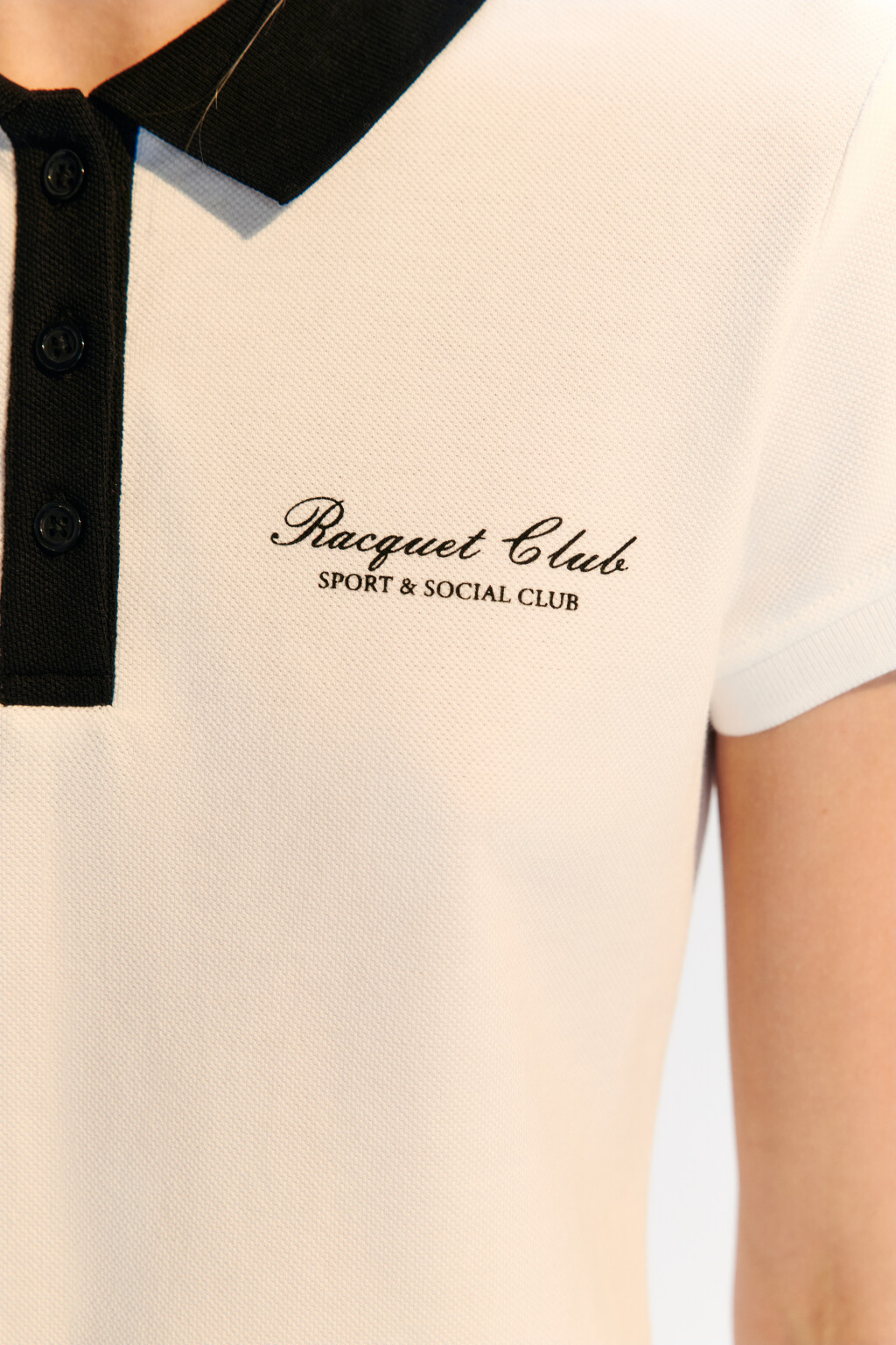 Футболка-поло спортивная с надписью - цвет ванильный - 5