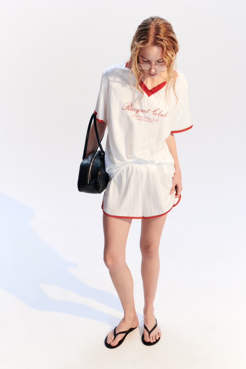 Футболка-джерси атласная с принтом - цвет ванильный - 2