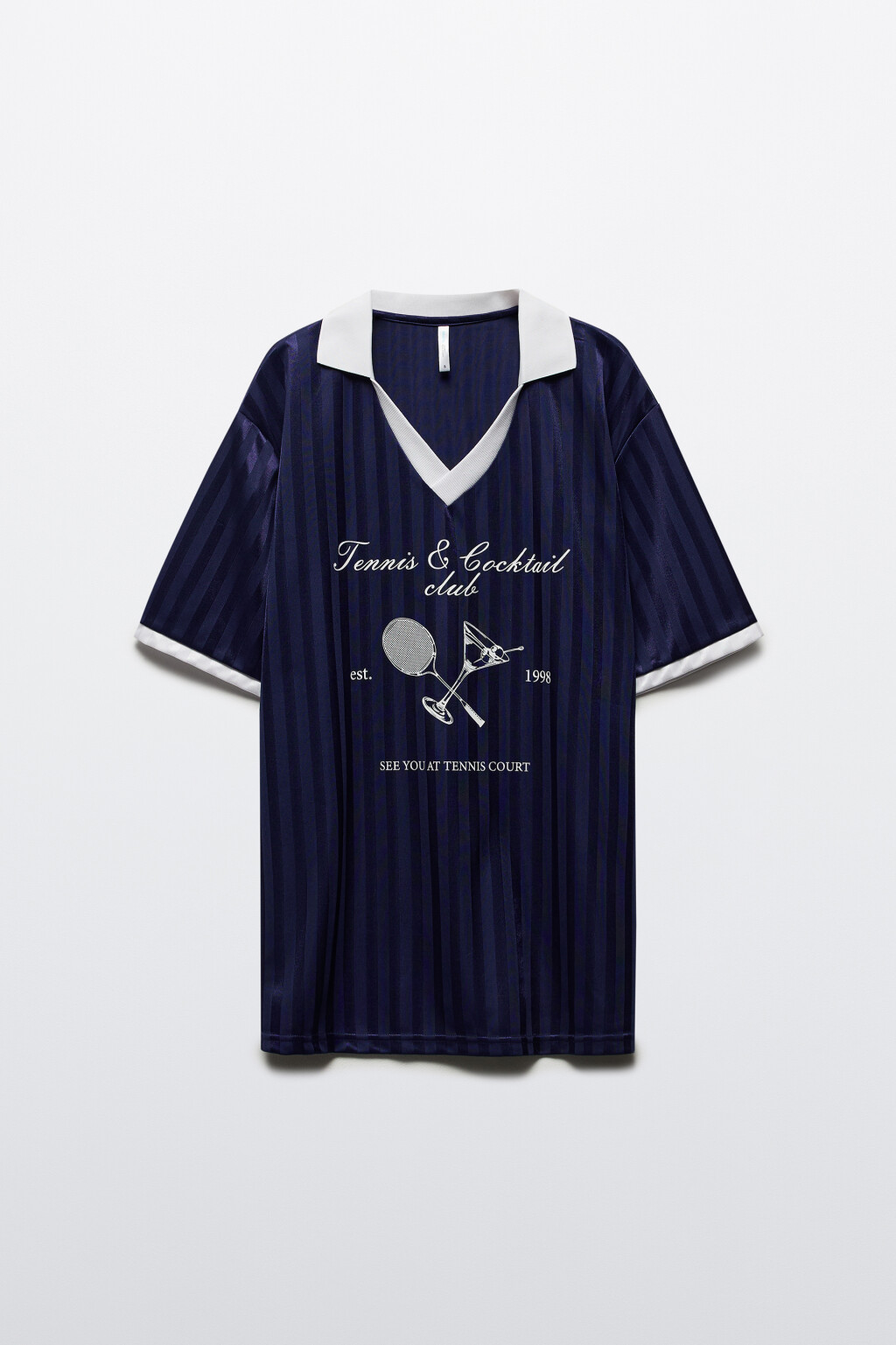 Футболка-джерси атласная с принтом - цвет синий - 8