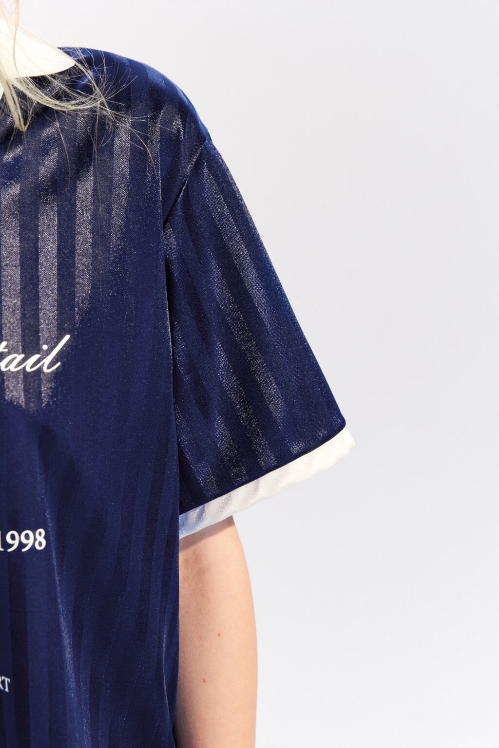 Футболка-джерси атласная с принтом - цвет синий - 7