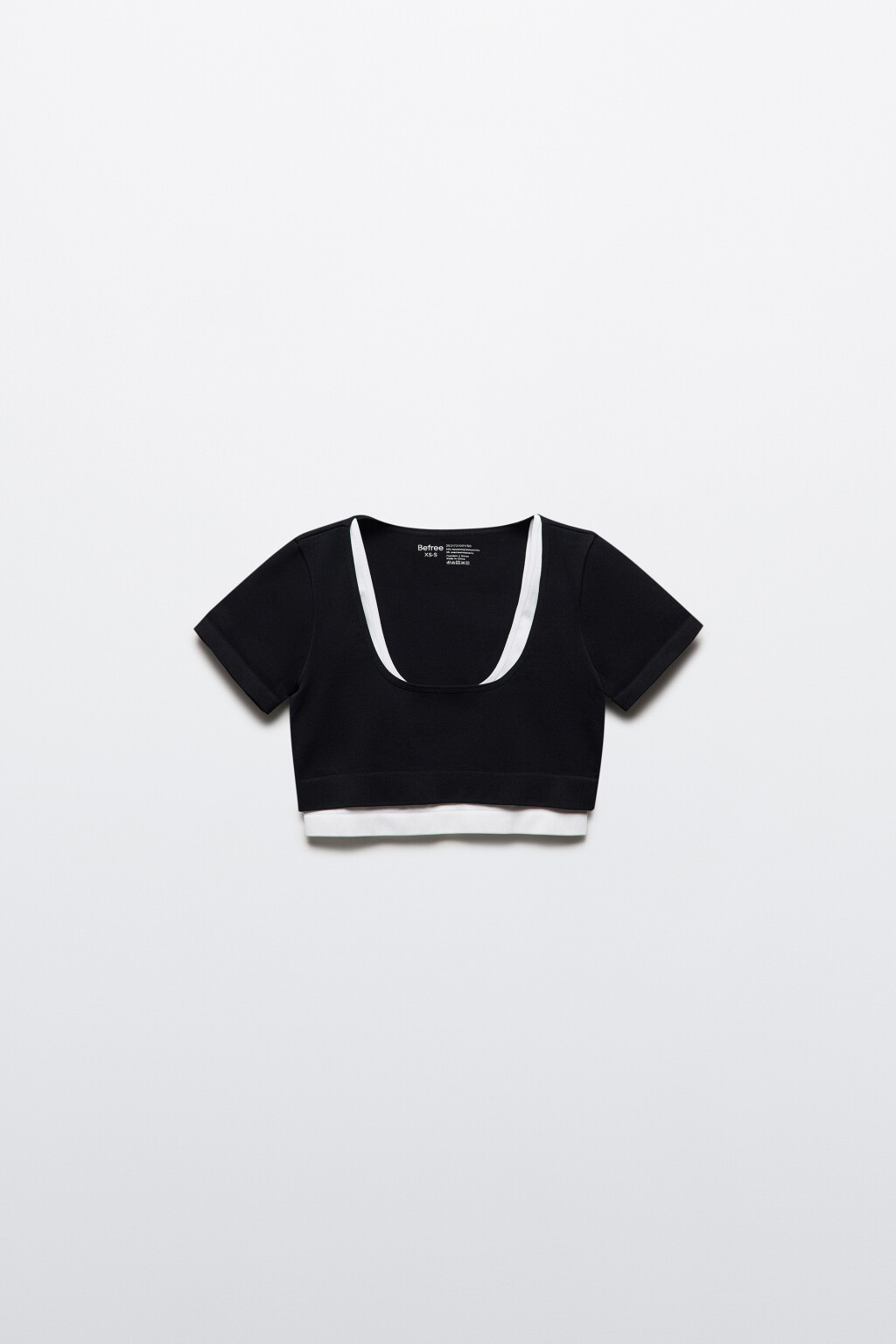 Футболка-топ спортивная двуслойная - цвет черный - 7