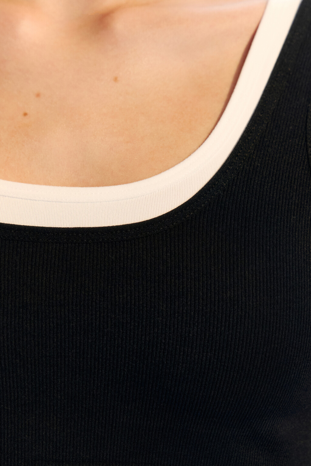 Топ-майка спортивный двуслойный - цвет черный - 5