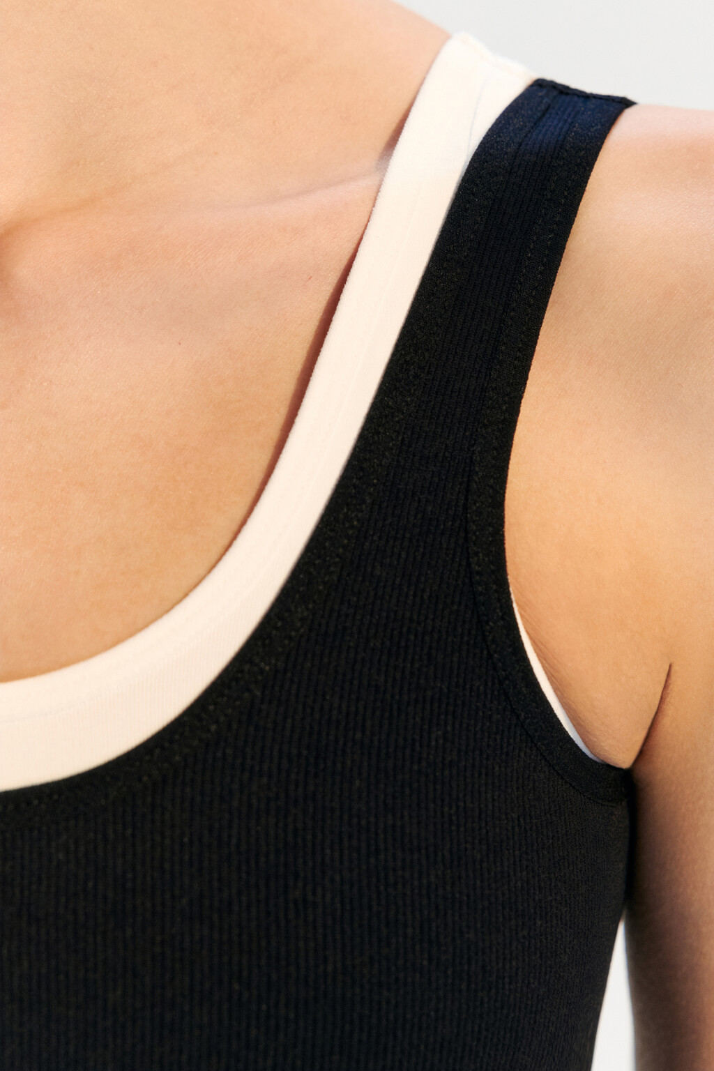 Топ-майка спортивный двуслойный - цвет черный - 6