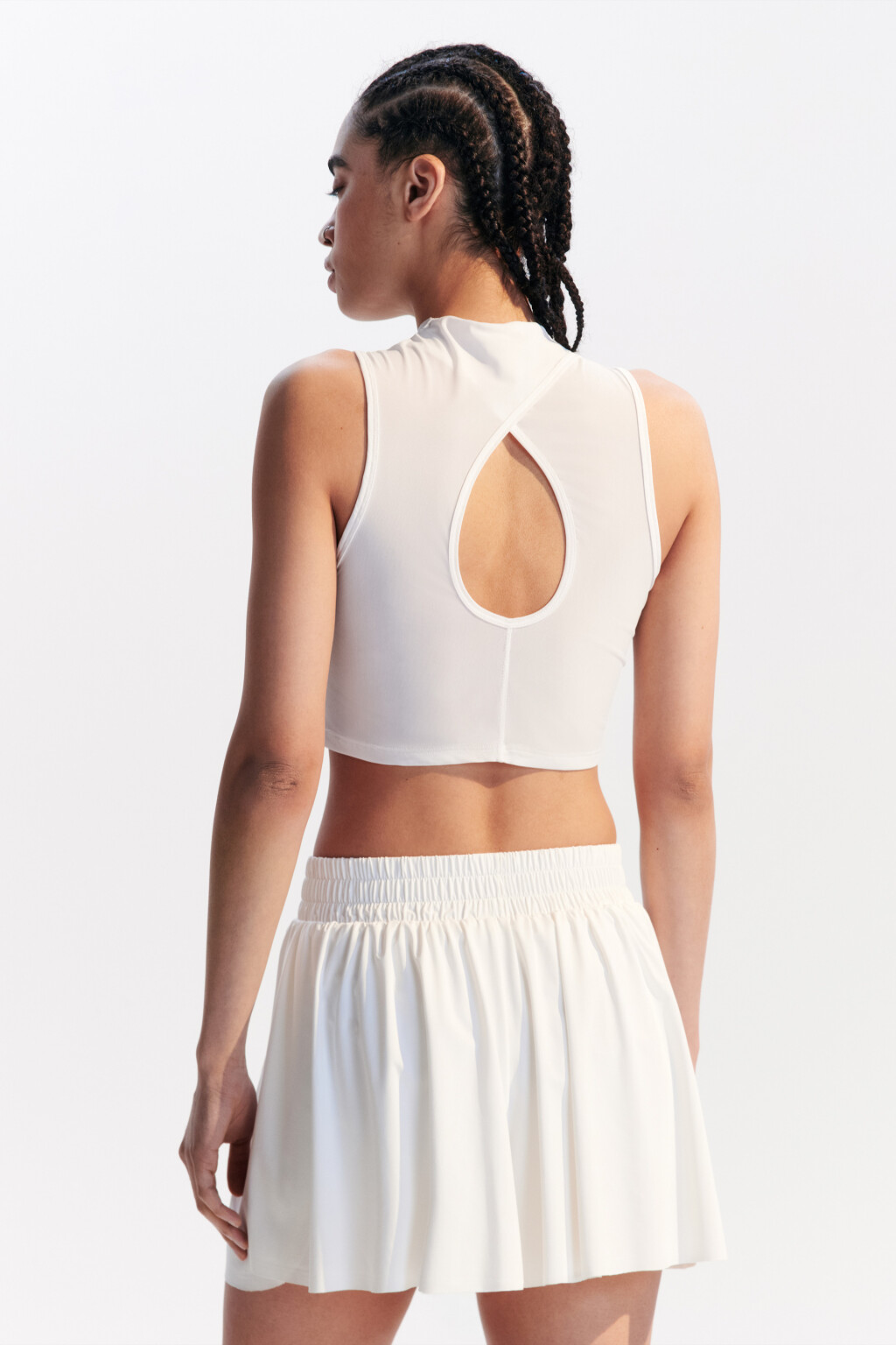 Майка-топ спортивная из сетки - цвет ванильный - 3