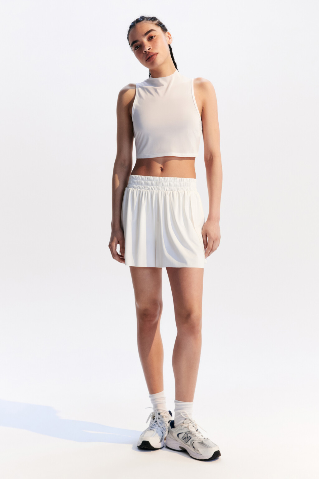 Майка-топ спортивная из сетки - цвет ванильный - 4