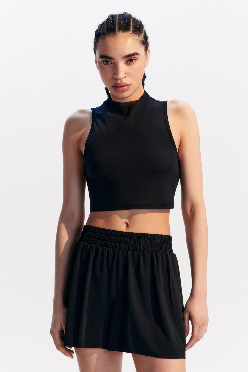 Майка-топ спортивная из сетки - цвет черный - 3