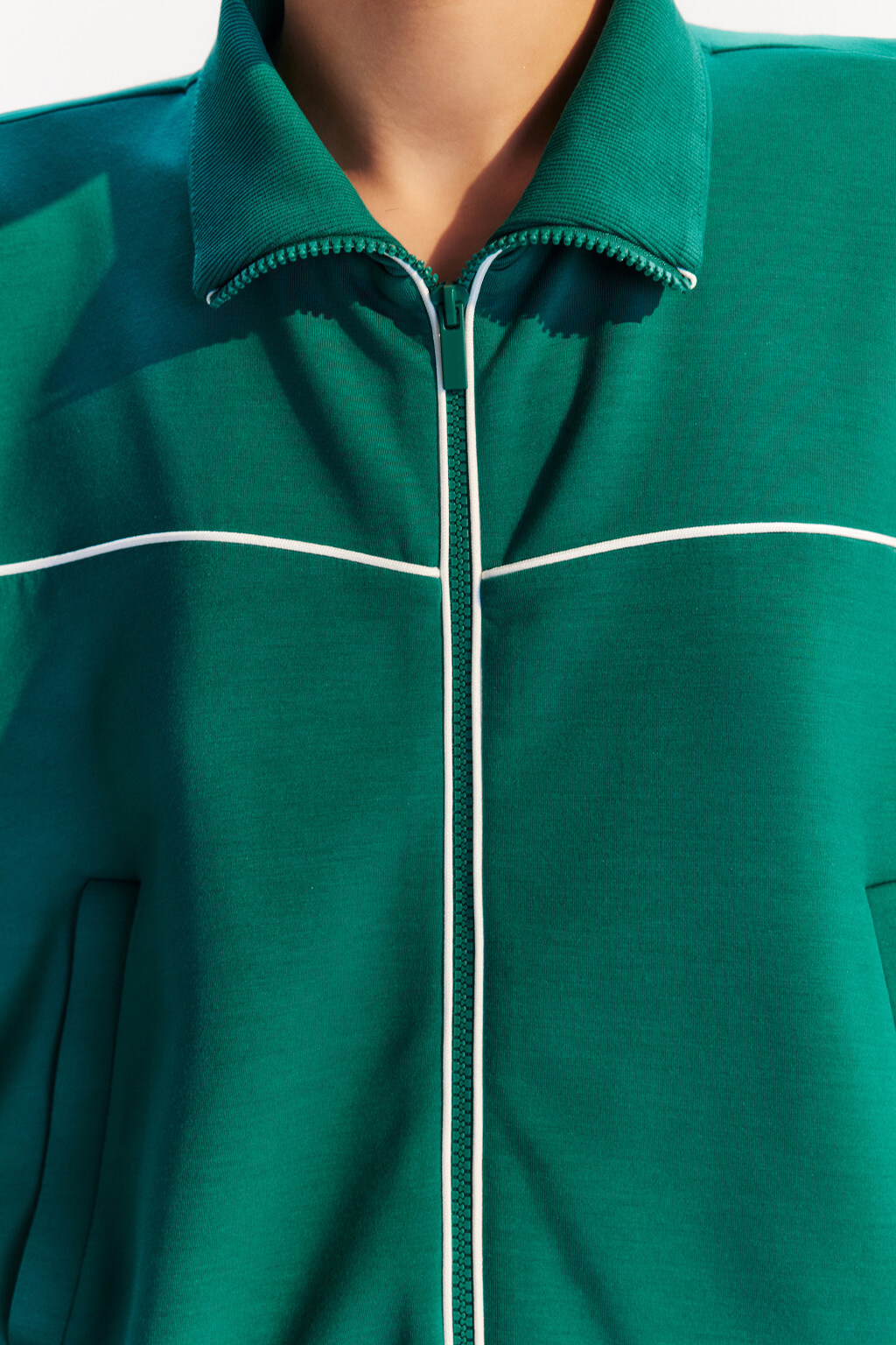 Толстовка спортивная с лампасами - цвет зеленый - 7