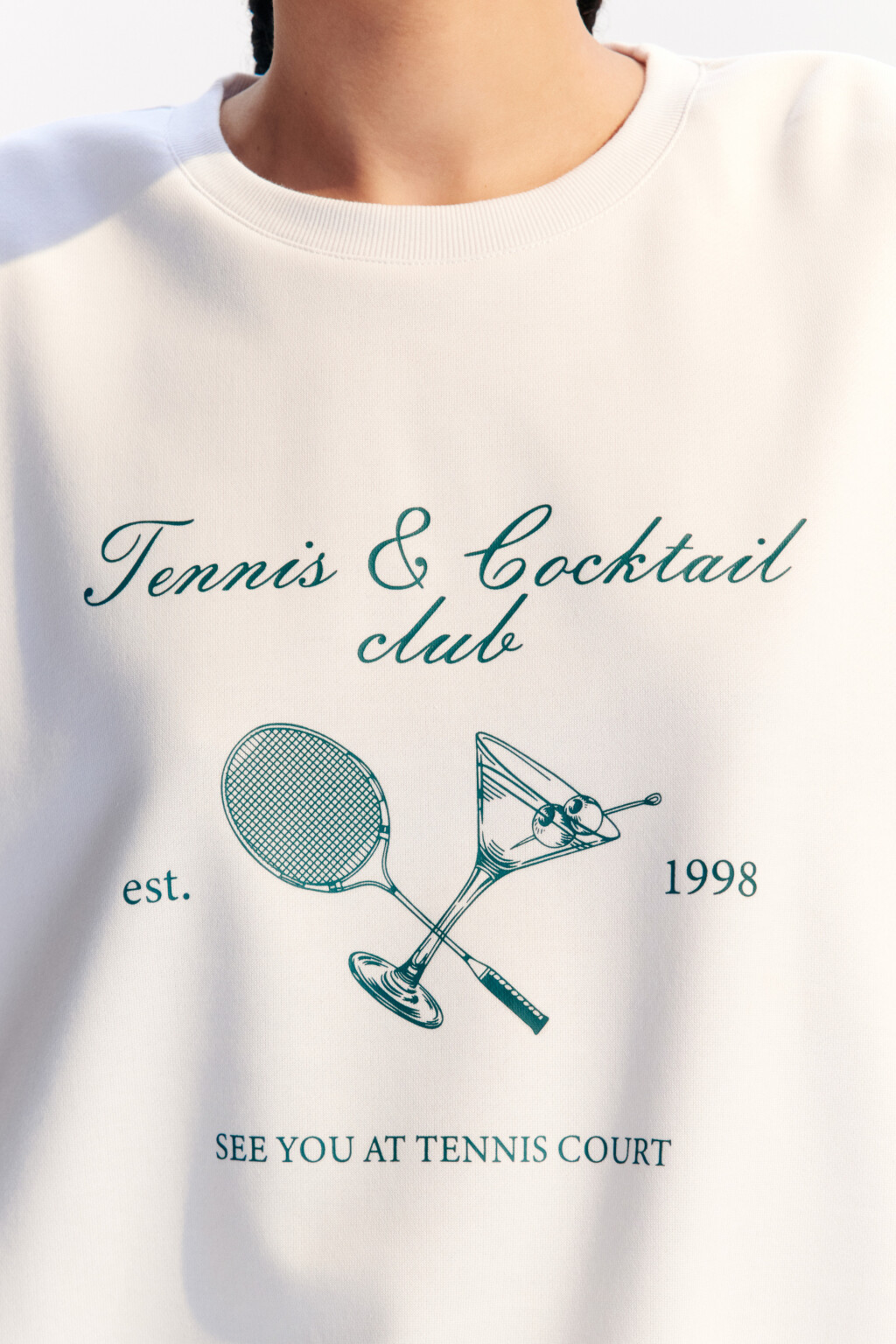 Свитшот oversize трикотажный с принтом - цвет ванильный - 6