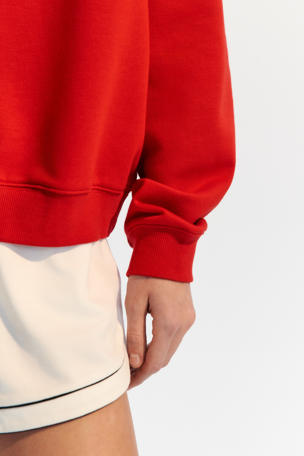 Свитшот oversize трикотажный с принтом - цвет красный - 6
