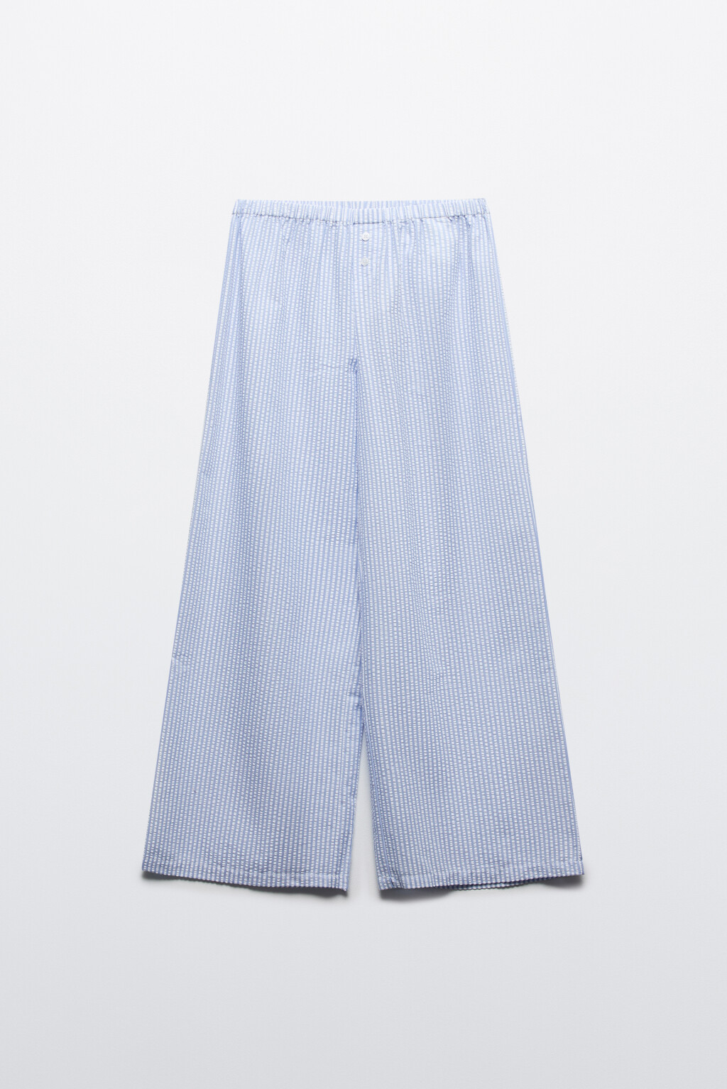 Брюки домашние из жатой ткани - цвет голубой - 8