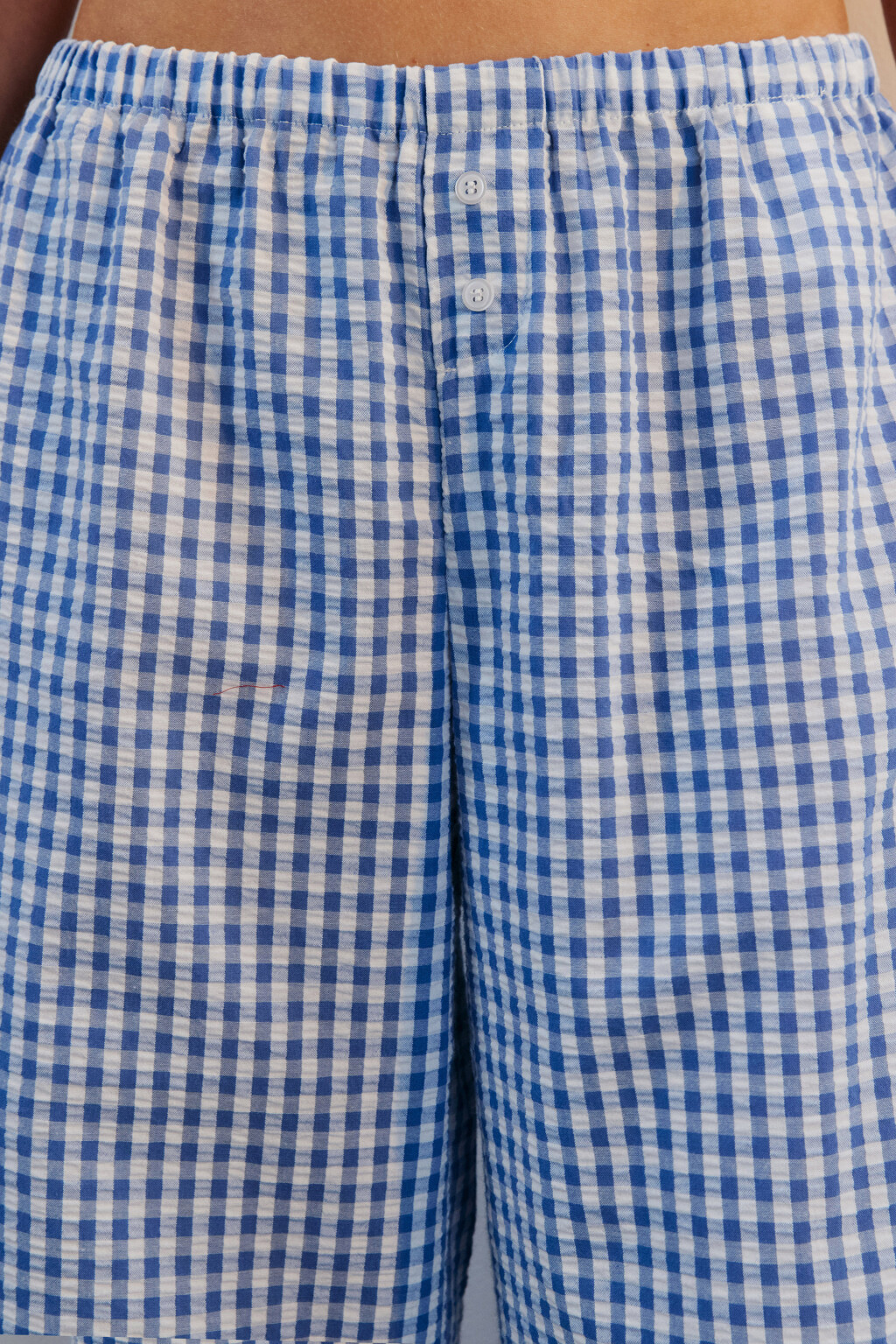 Брюки домашние из жатой ткани - цвет синий - 5