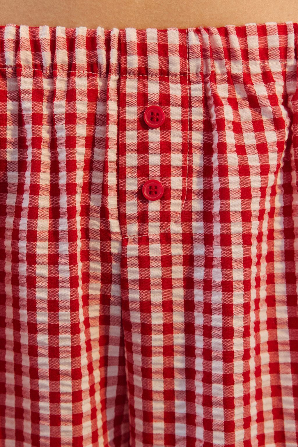 Брюки домашние из жатой ткани - цвет красный - 5